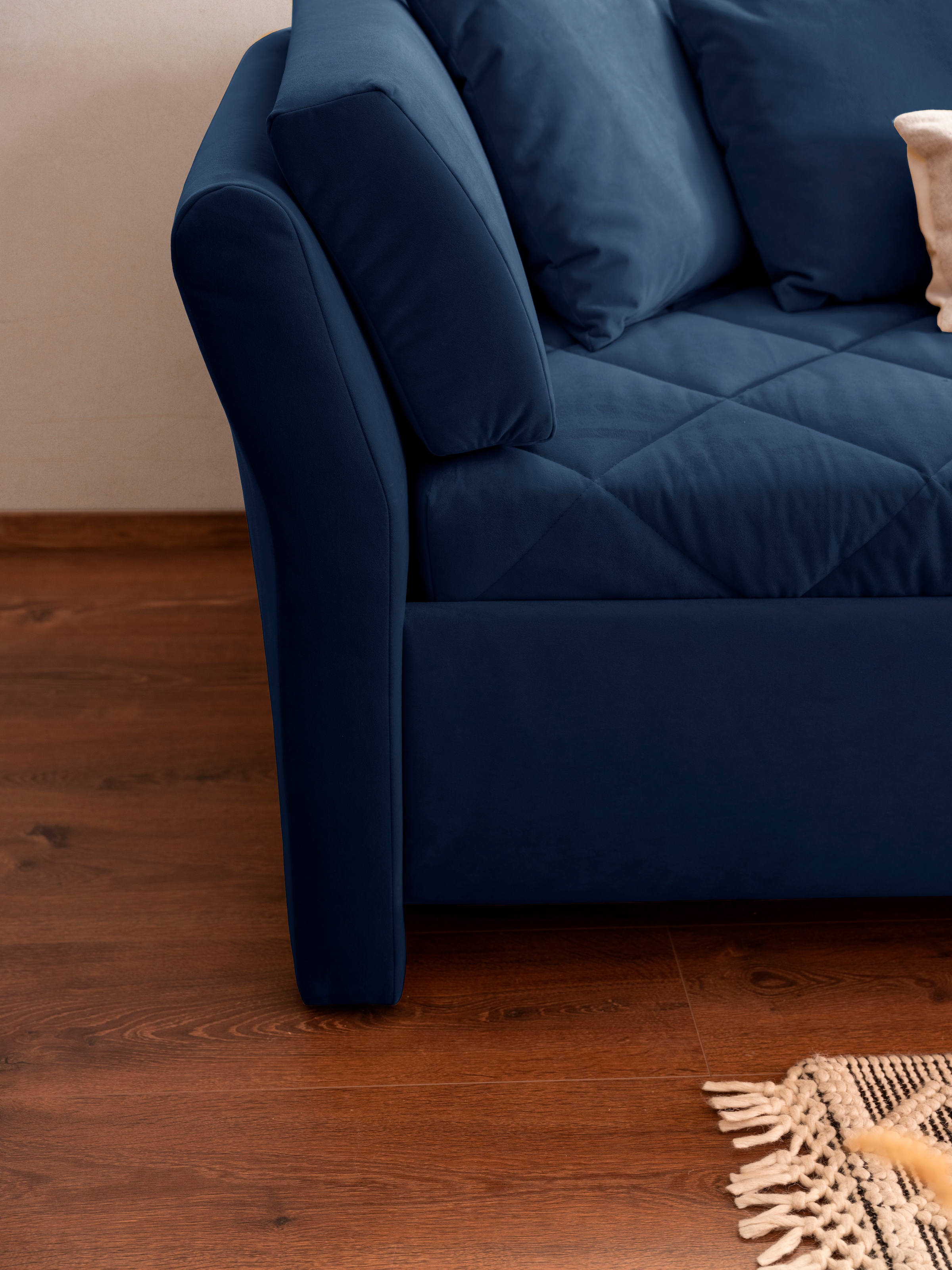 alina Schlafsofa »Lindsay«, Bettkasten, Zierkissen-Set aus: 2 Stk. 40x40cm, 1 Stk. 30x30cm