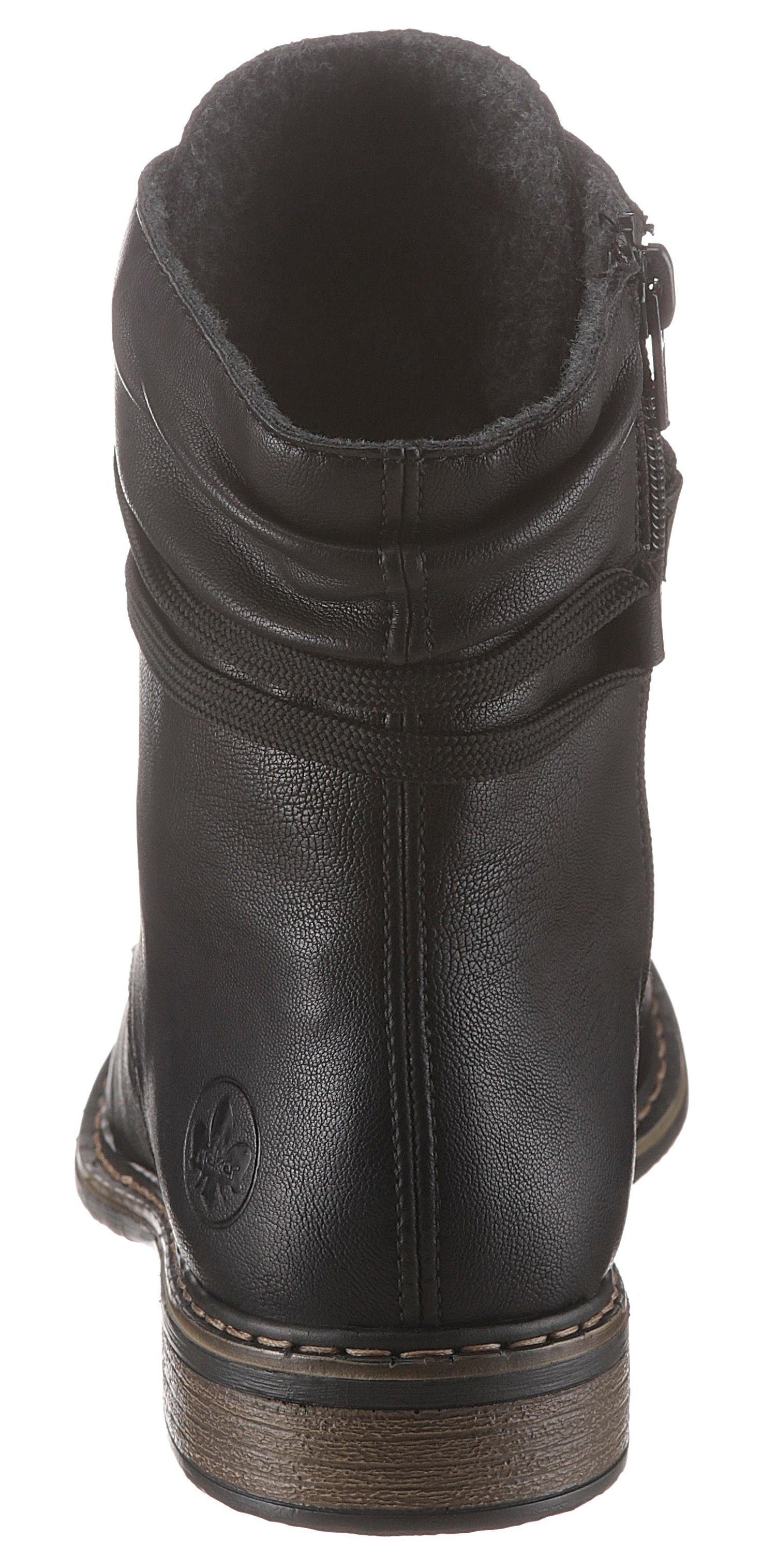 Rieker Schnürboots, Winterboots, Blockabsatz, Stiefelette mit dezenter Nietenverzierung