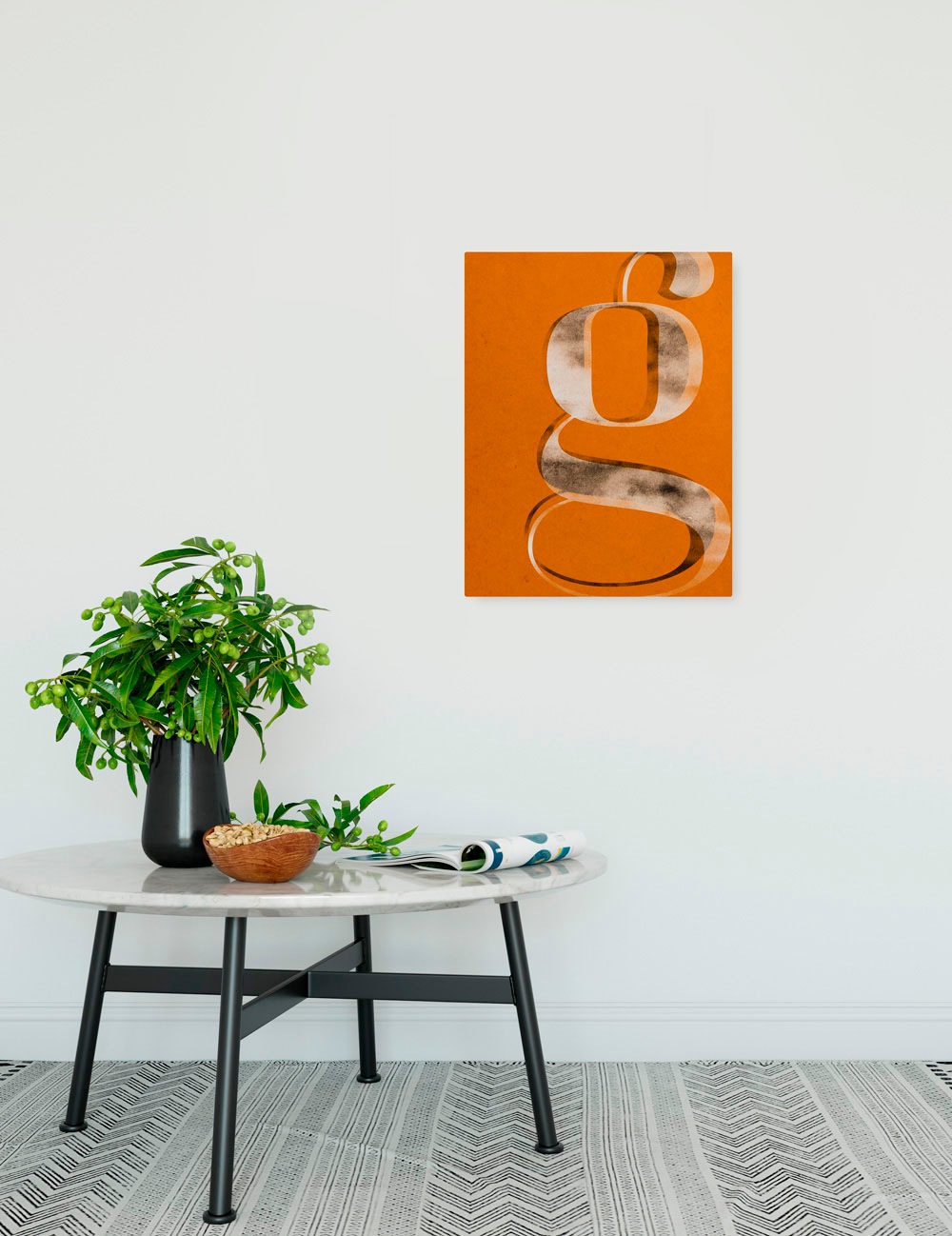 Komar Leinwandbild »Typo G wie Gustav - Größe 30 x 40 cm«, Natur, (1 St.), Keilrahmenbild mi Echtholzrahmen