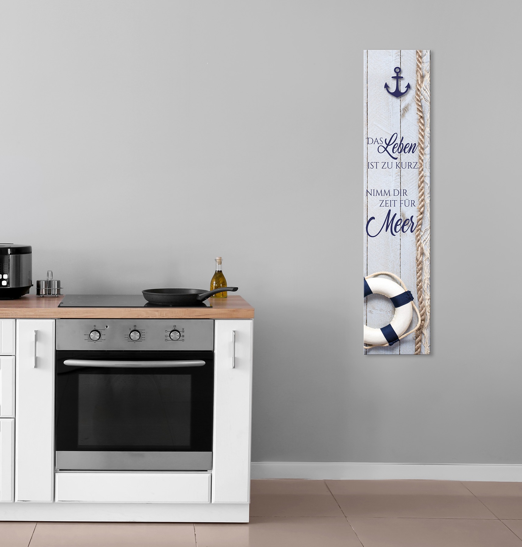 Bönninghoff Leinwandbild »Wandbild MARITIM 25x120 cm – Leinwandbild Keilrahmen Deko modern« Anker | Meer | Sprüche & Texte 1 Stk. tlg. auf Keilrahmen gespannt
