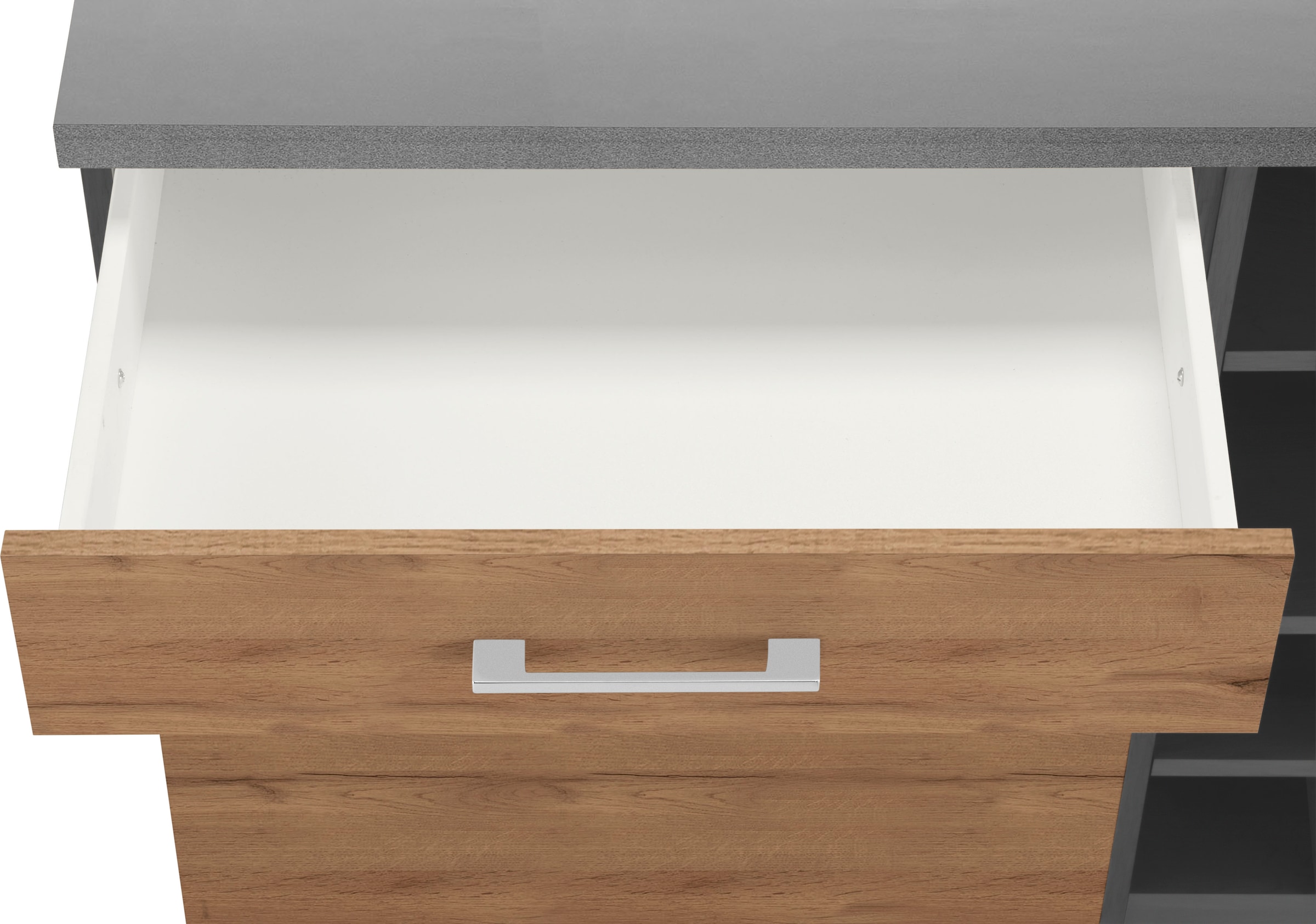 KOCHSTATION Unterschrank »KS-Colmar« 150 cm breit, 2 Schubkästen, 2 Türen, 6 Fächer, für viel Stauraum