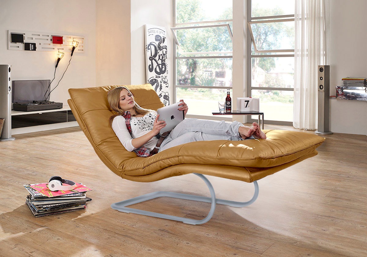 W.SCHILLIG Relaxliege »daily dreams«, in Waffelkissen-Optik, wahlweise mit Motor, silber matt, in 2 Breiten
