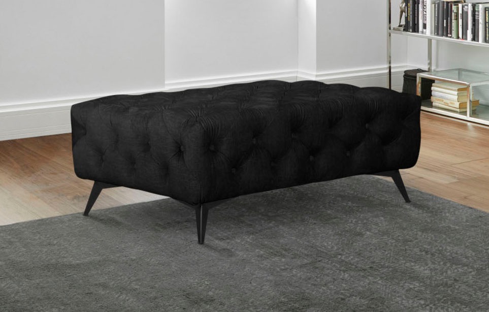 Leonique Polsterhocker »Glynis«, aufwändige Knopfheftung, moderne Chesterfield Optik, Fußfarbe wählbar