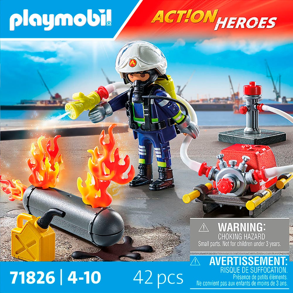 Playmobil® Konstruktions-Spielset »Löschung eines Gastanks (71826), Playmobil Action Heroes«, (42...