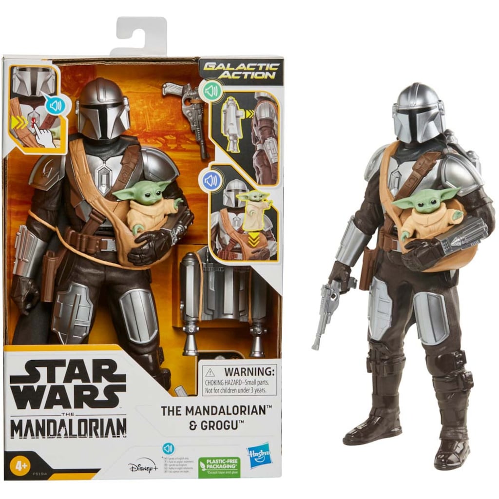 Hasbro Spielfigur »Star Wars Galactic Action The Mandalorian & Grogu«, interaktive elektronische Figuren mit Soundeffekten