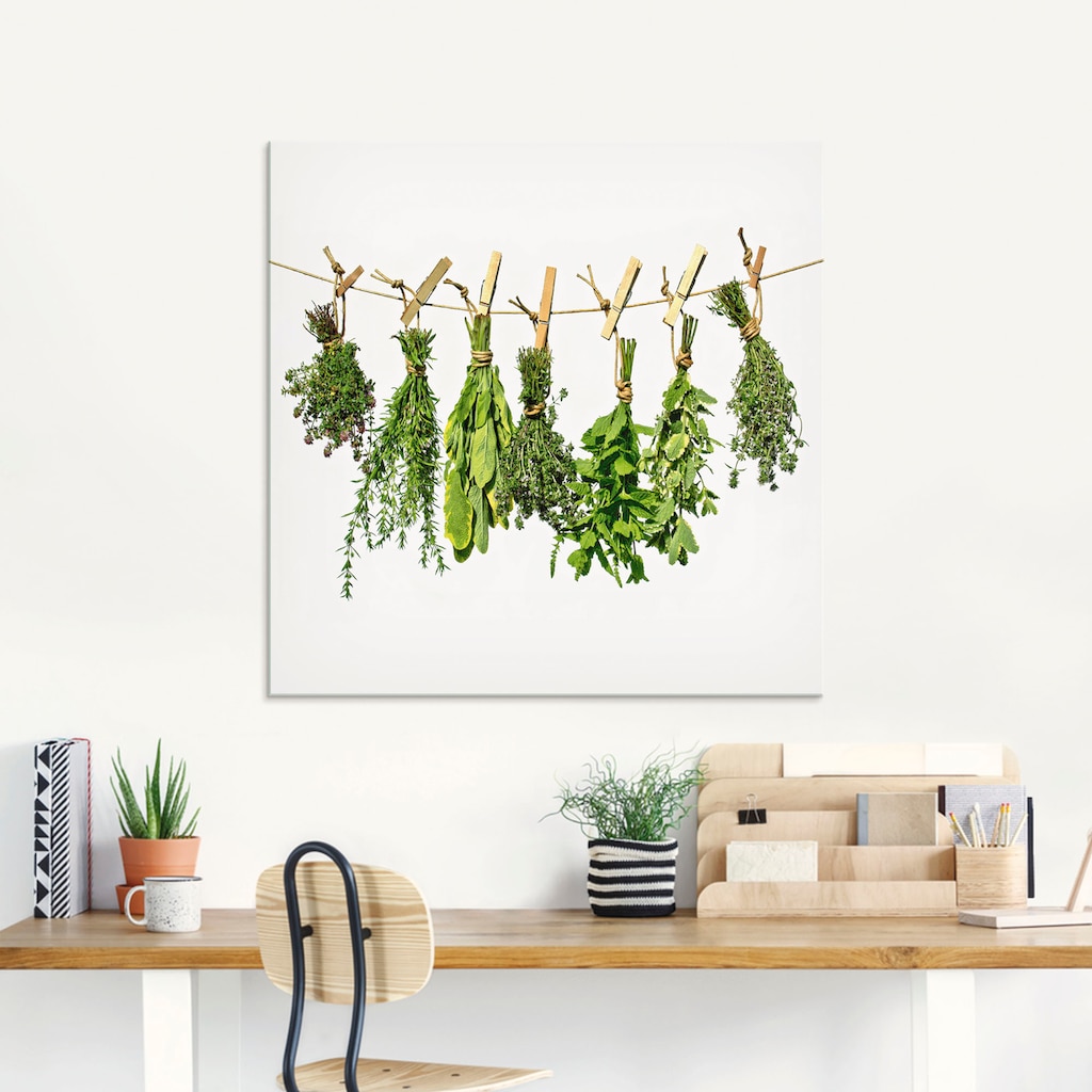 Artland Glasbild »Kräuter«, Pflanzen, (1 St.)