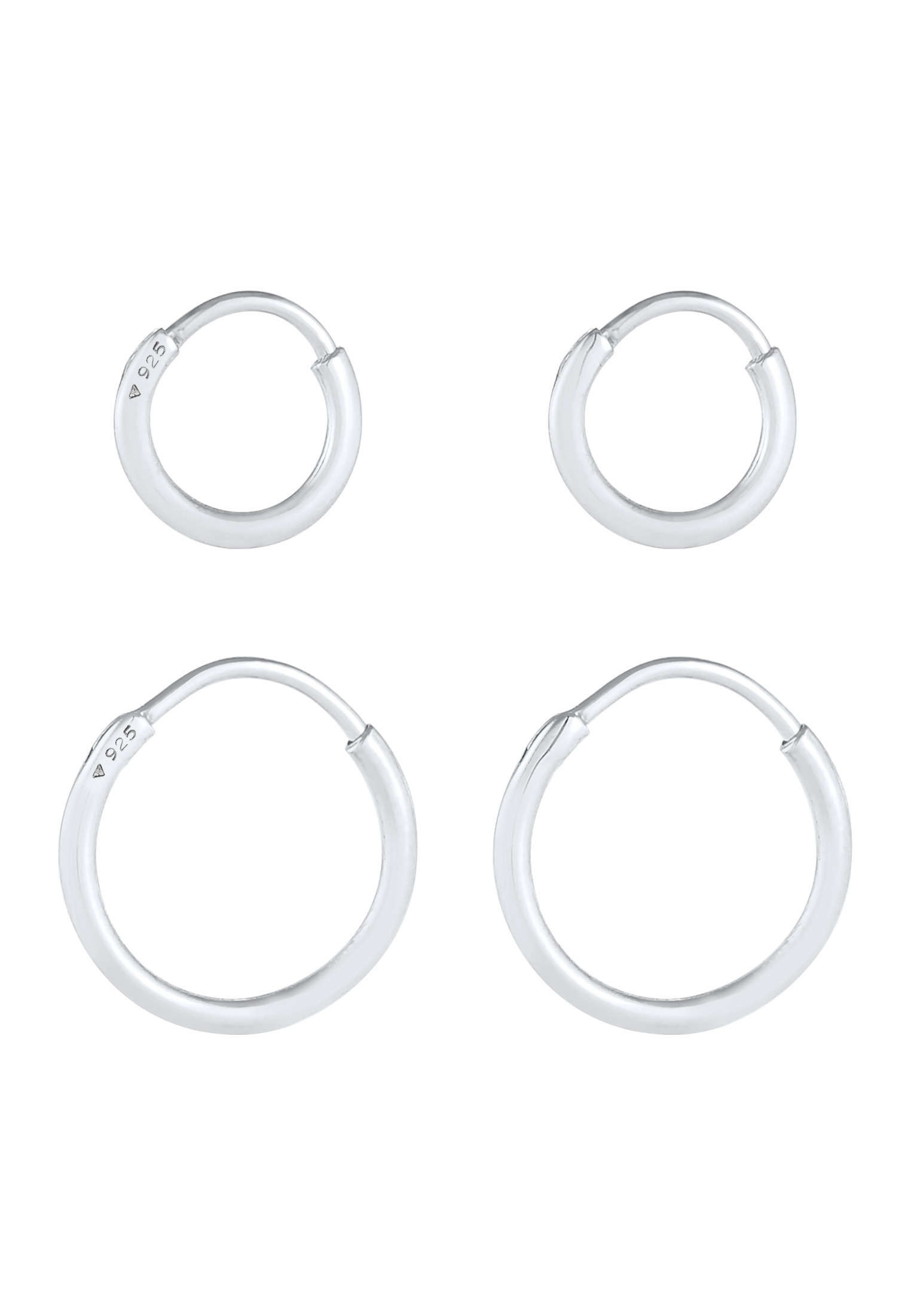 Kuzzoi Paar Creolen »Ohrringe Herren Creolen Basic (4 tlg) 925 Silber«
