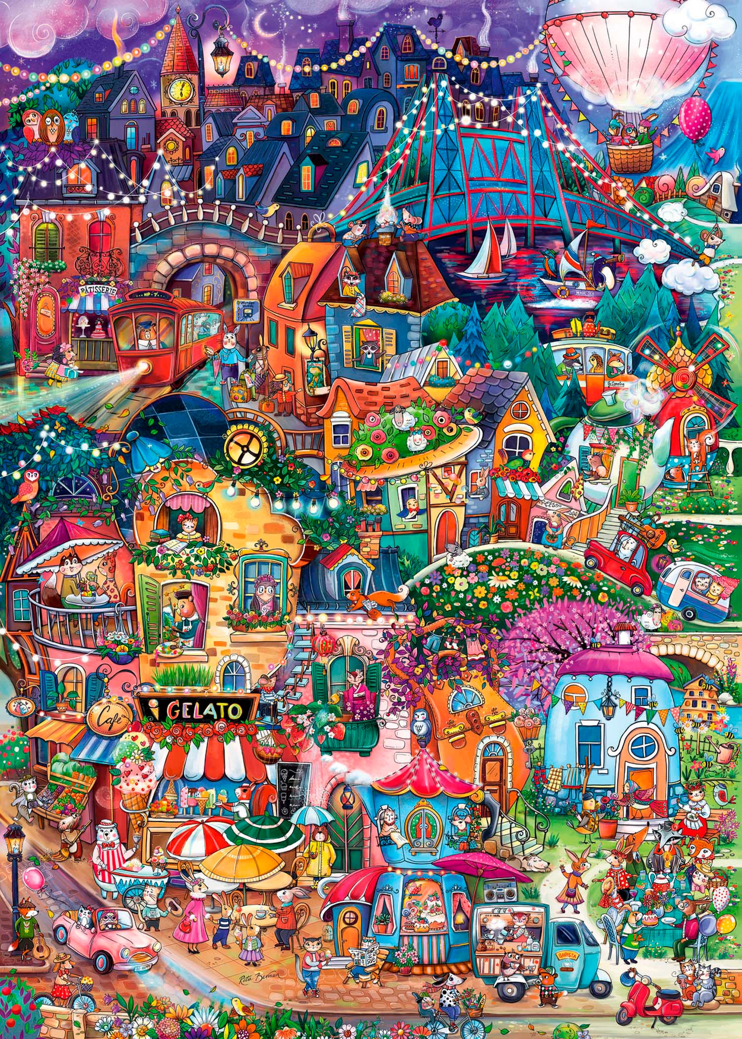 HEYE Puzzle »Good Evening! / Happytown«, Made in Germany