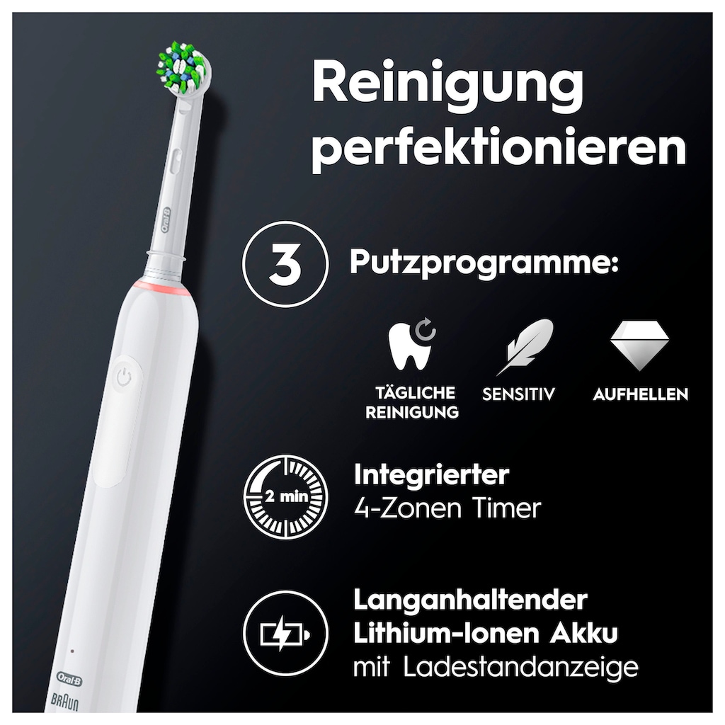 Oral-B Elektrische Zahnbürste »Pro 3 3500«, 2 St. Aufsteckbürsten