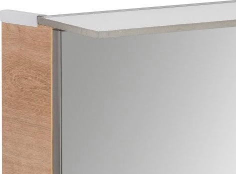 FACKELMANN Spiegelschrank »PE 80 - doppelseitig Jahren Garantie mit 3 | Ast-Eiche«, online Breite verspiegelt kaufen XXL Türen, 80 cm, Badmöbel 2