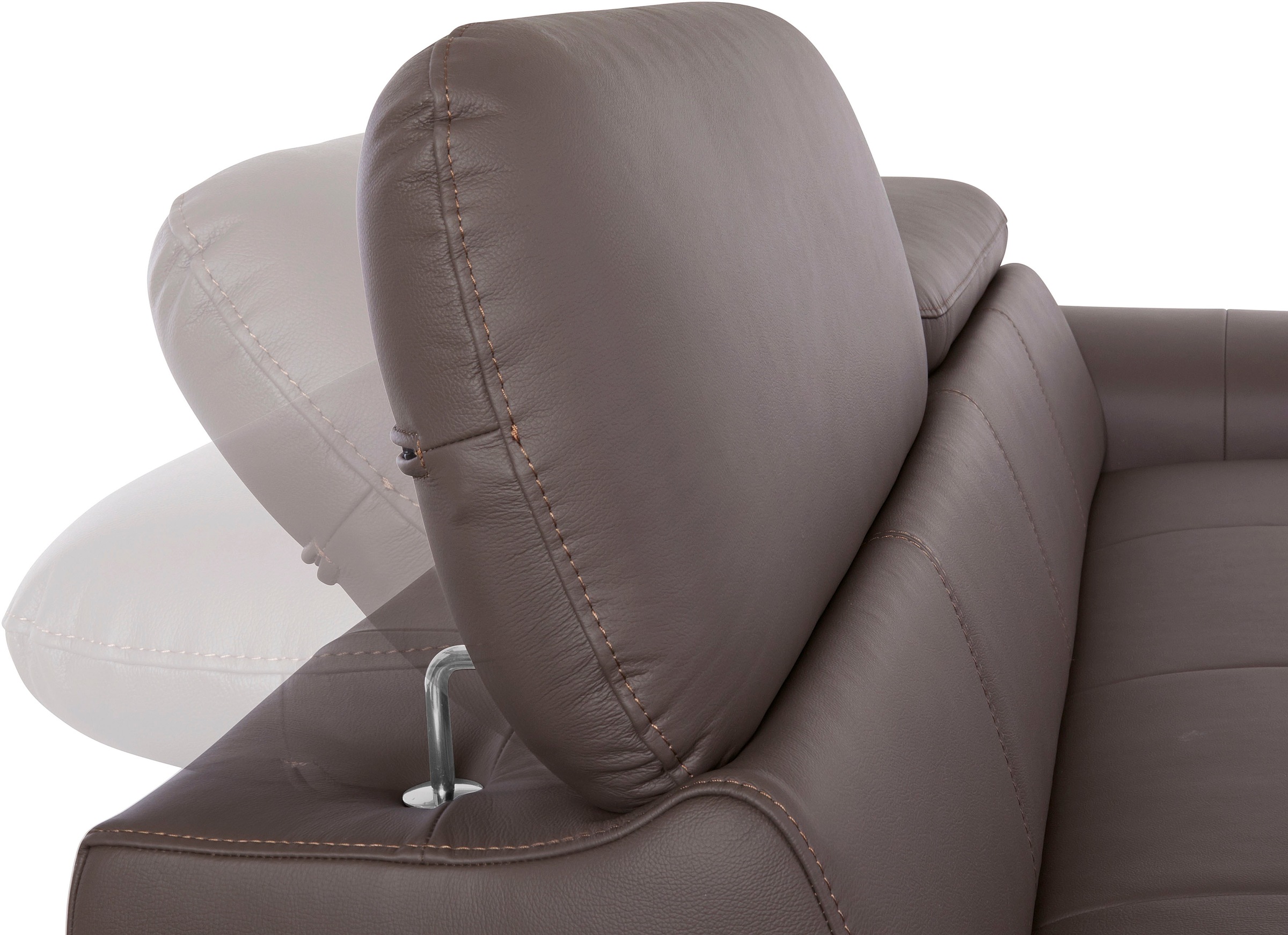 COTTA 2-Sitzer »Chef«, Big-Sofa mit Kopfteilverstellung, edle Metallkufen