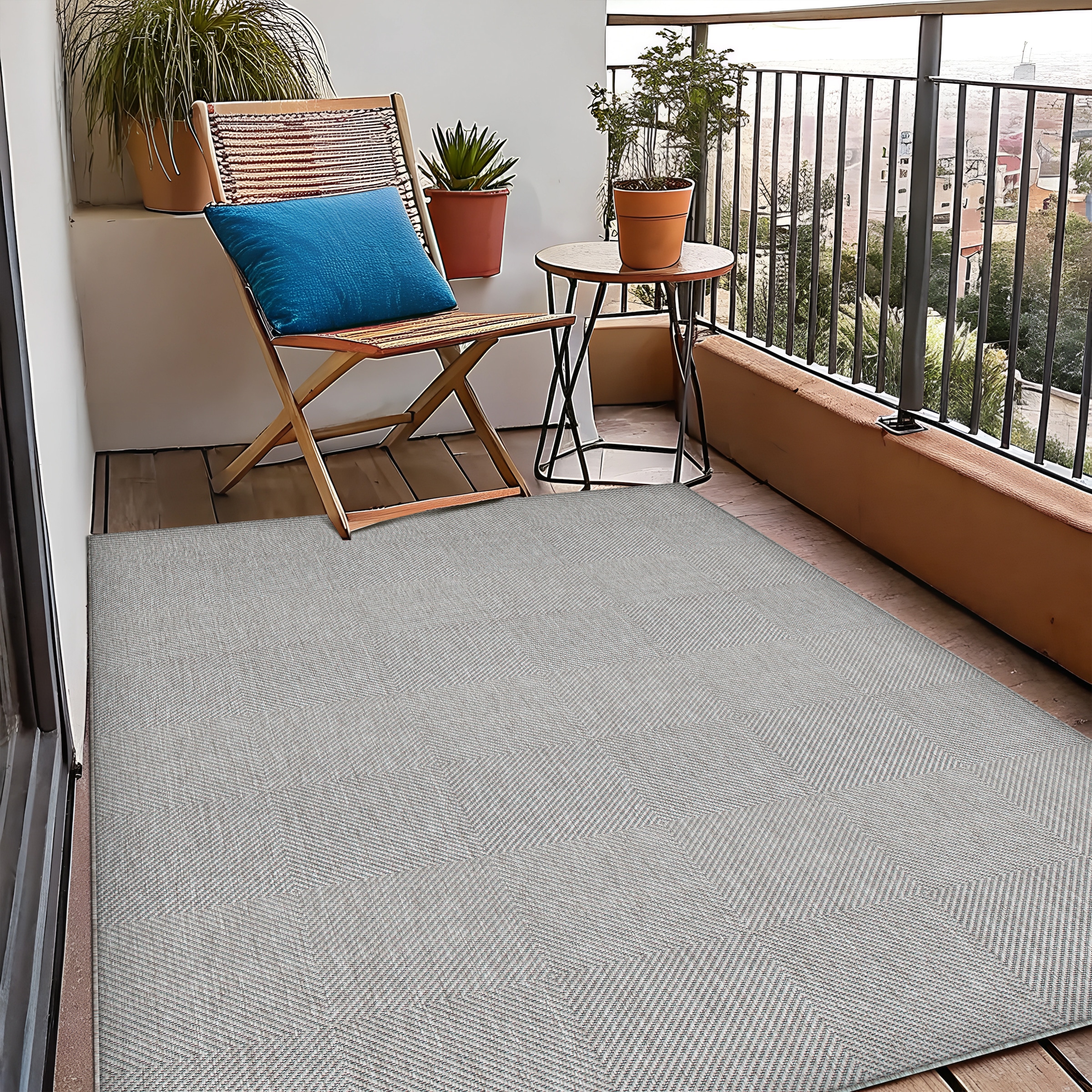 my home Teppich »Anna, auch als Läufer erhältlich«, rechteckig, 3 mm Höhe, In- und Outdoor geeignet, Sisal-Optik, Wetterfest & UV-beständig