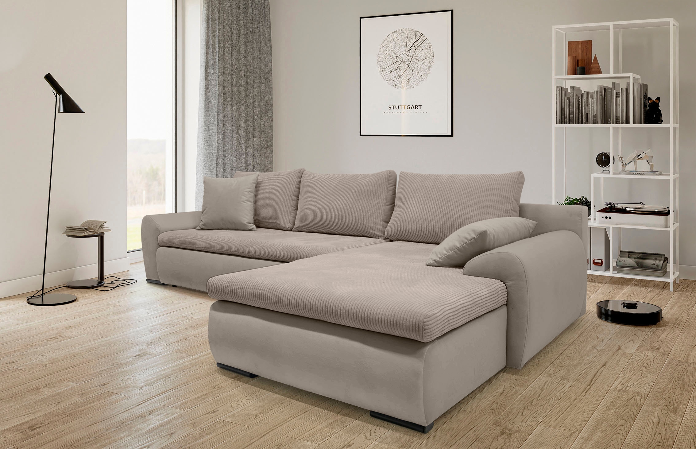 Home affaire Ecksofa »Win L-Form«, wahlweise mit Bettfunktion und Bettkasten