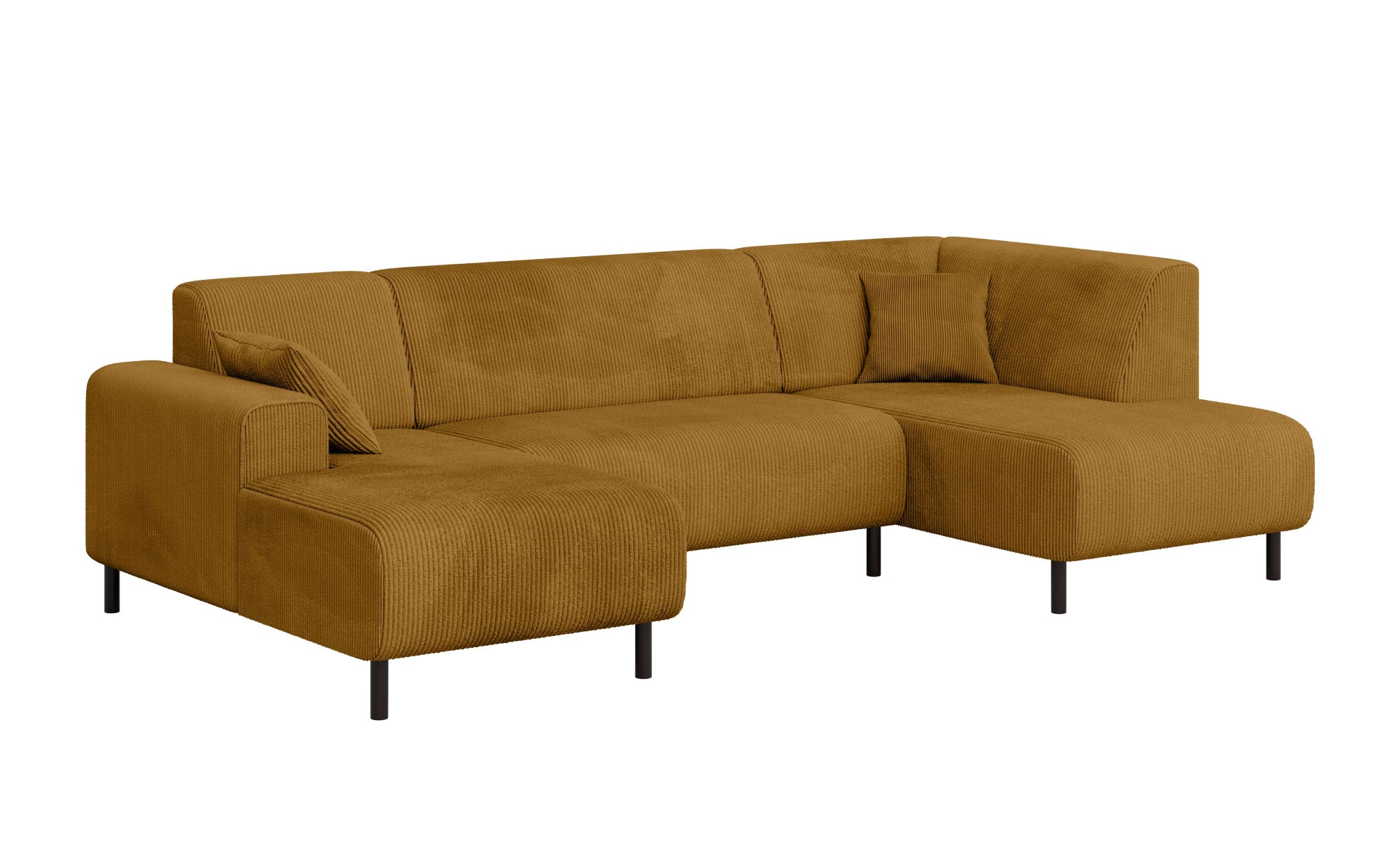 Home affaire Wohnlandschaft »ARROS U-Form mit Wellenunterfederung, Maße B/T/H: 300/163/81 cm«, incl. Zierkissen, mit Recamiere links/rechts bestellbar, auch in Cord