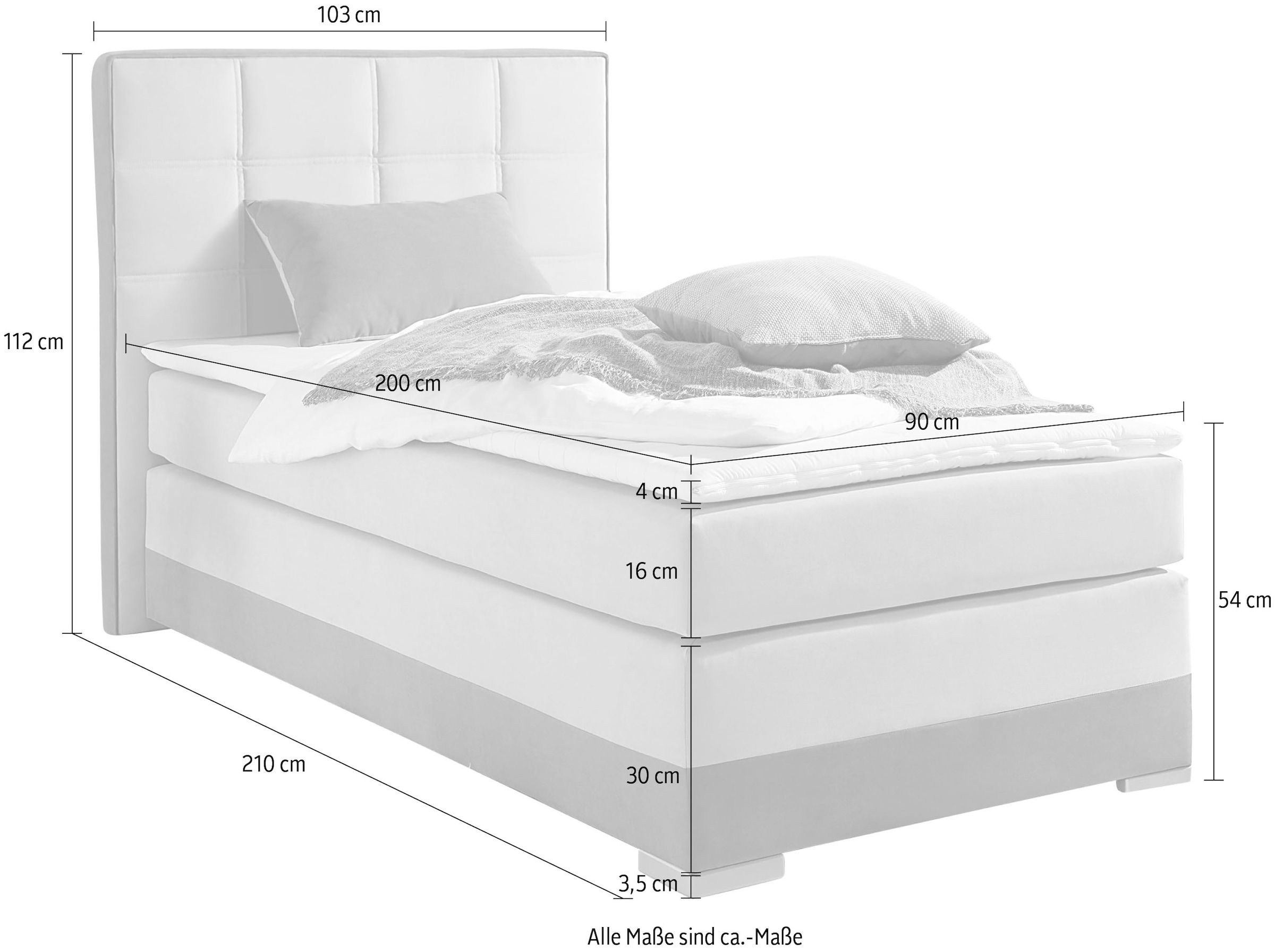 Home affaire Boxspringbett inklusive Topper und Wendekissen