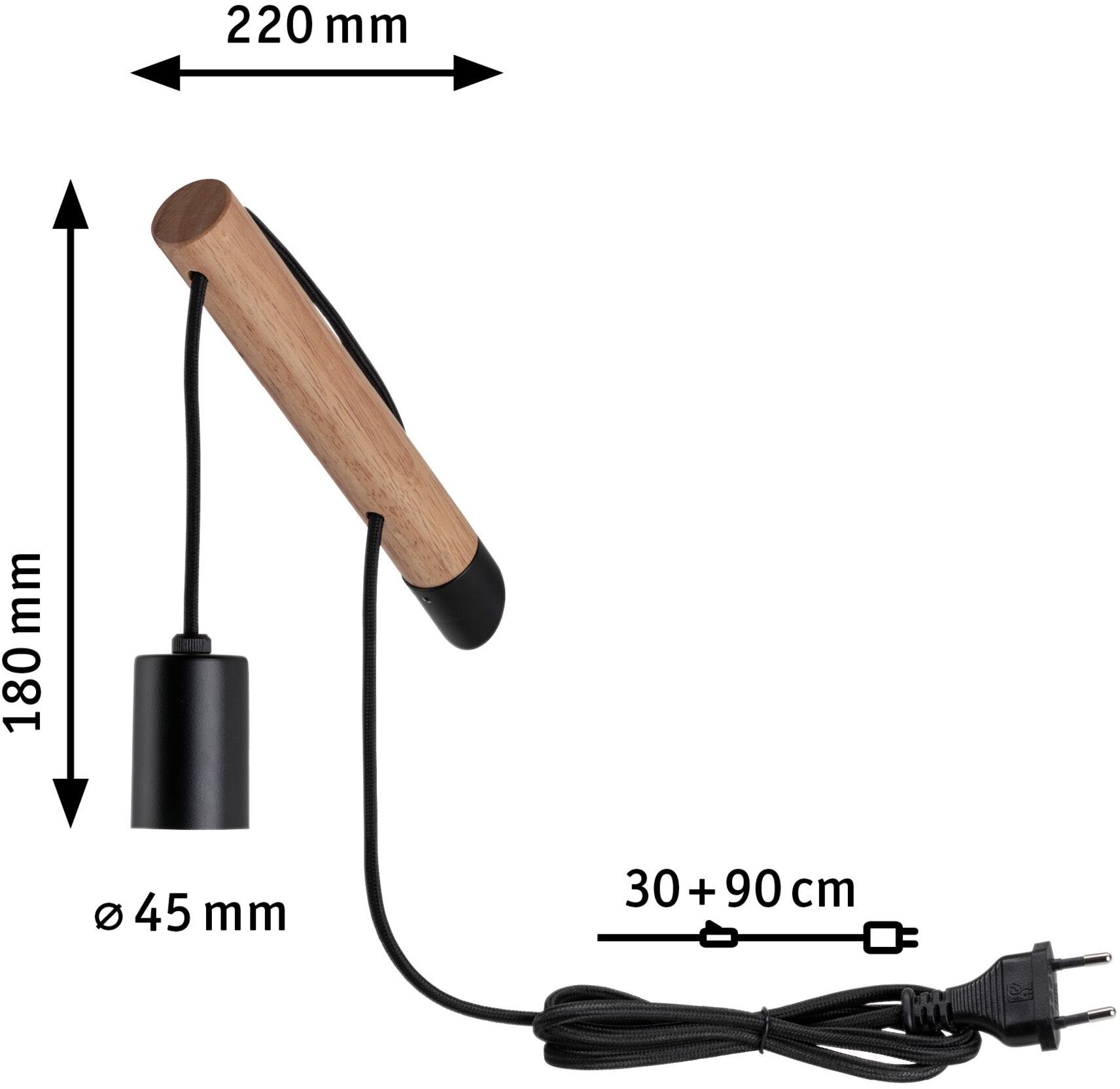 Paulmann LED Wandleuchte »Kian«, 1 flammig, Leuchtmittel E27 | ohne Leuchtmittel, E27