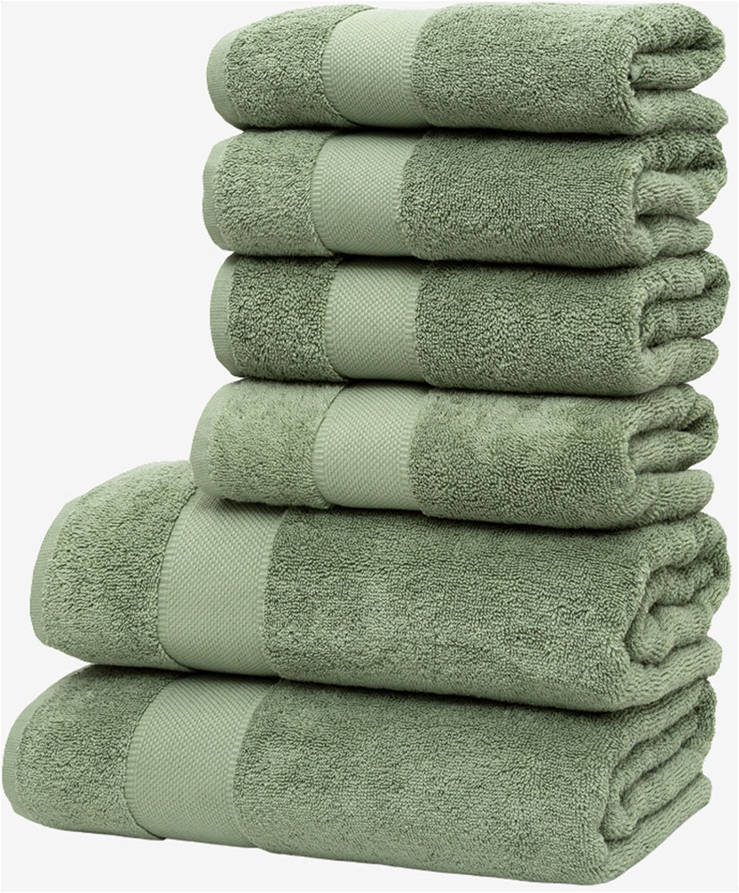 Wolkenfeld Handtuch Set »Premium Low-Twist Baumwolle 550 g/m² – 6-teiliges Bade-Set« 6 tlg. Frottier 2 Duschtücher 70×140 cm & 4 Handtücher 50×100 cm