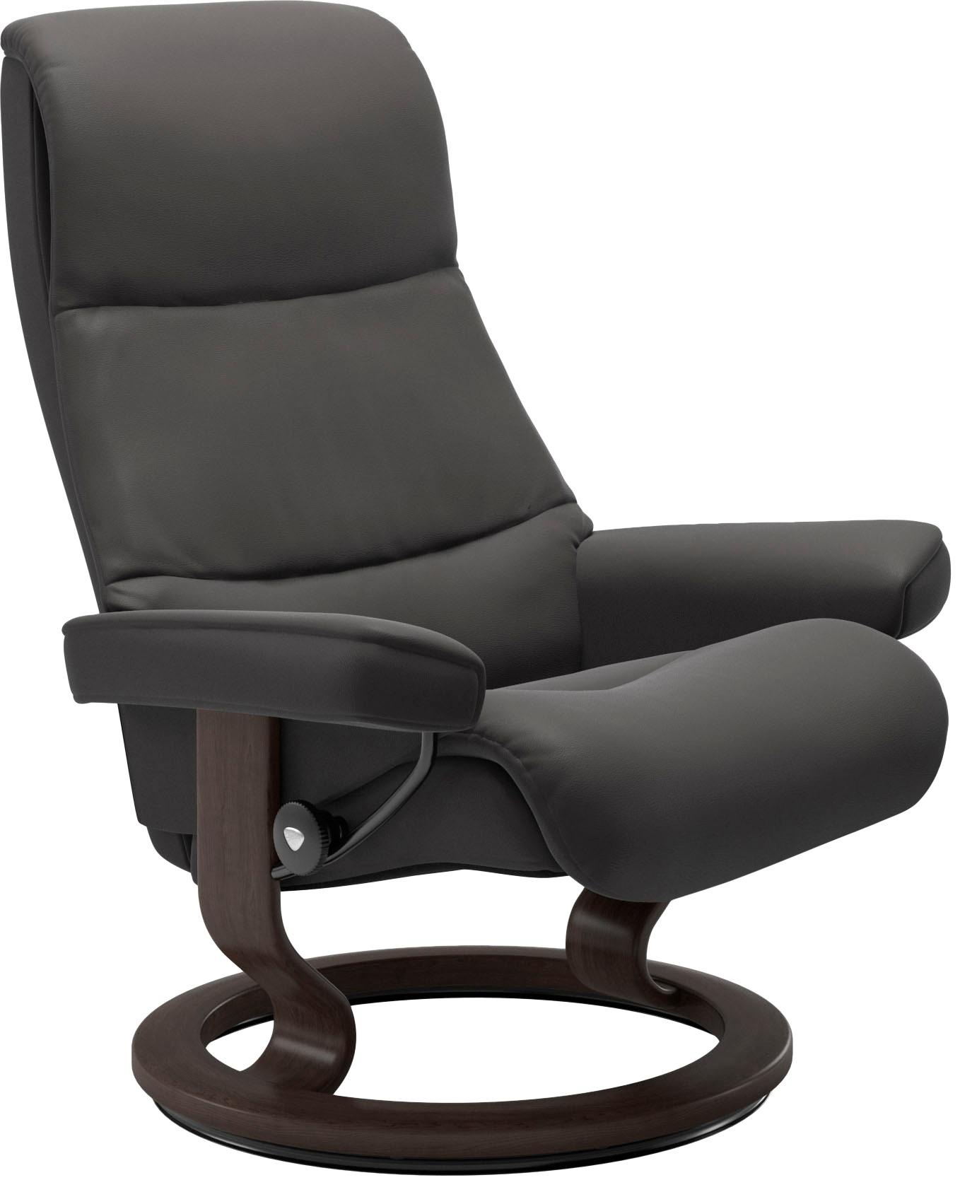 Stressless® Relaxsessel »View«, (Set, Relaxsessel mit Hocker), mit Classic Base, Größe S,Gestell Wenge