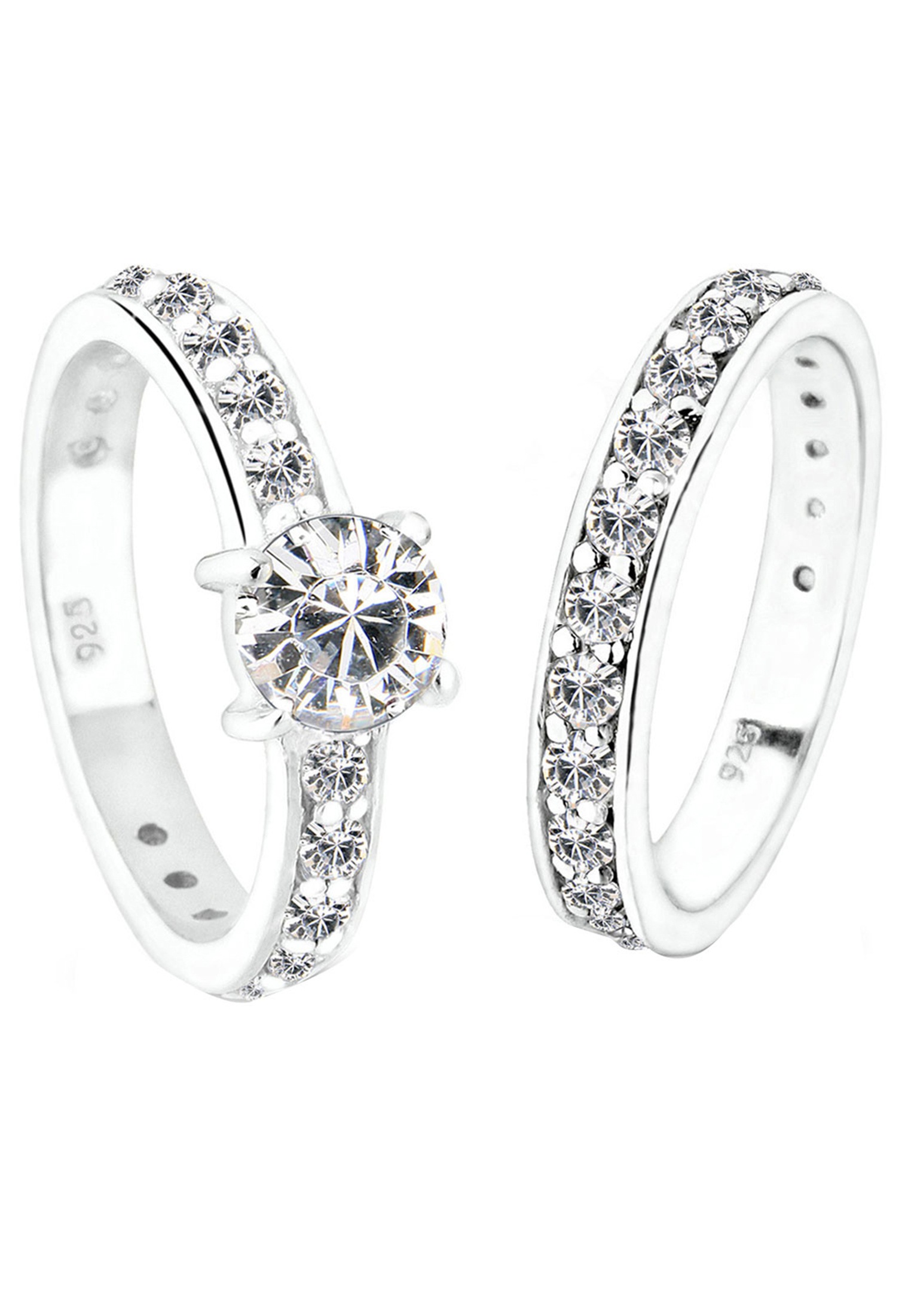 Elli Ring-Set »Ring Set Stapelring Kristalle 925 Silber«