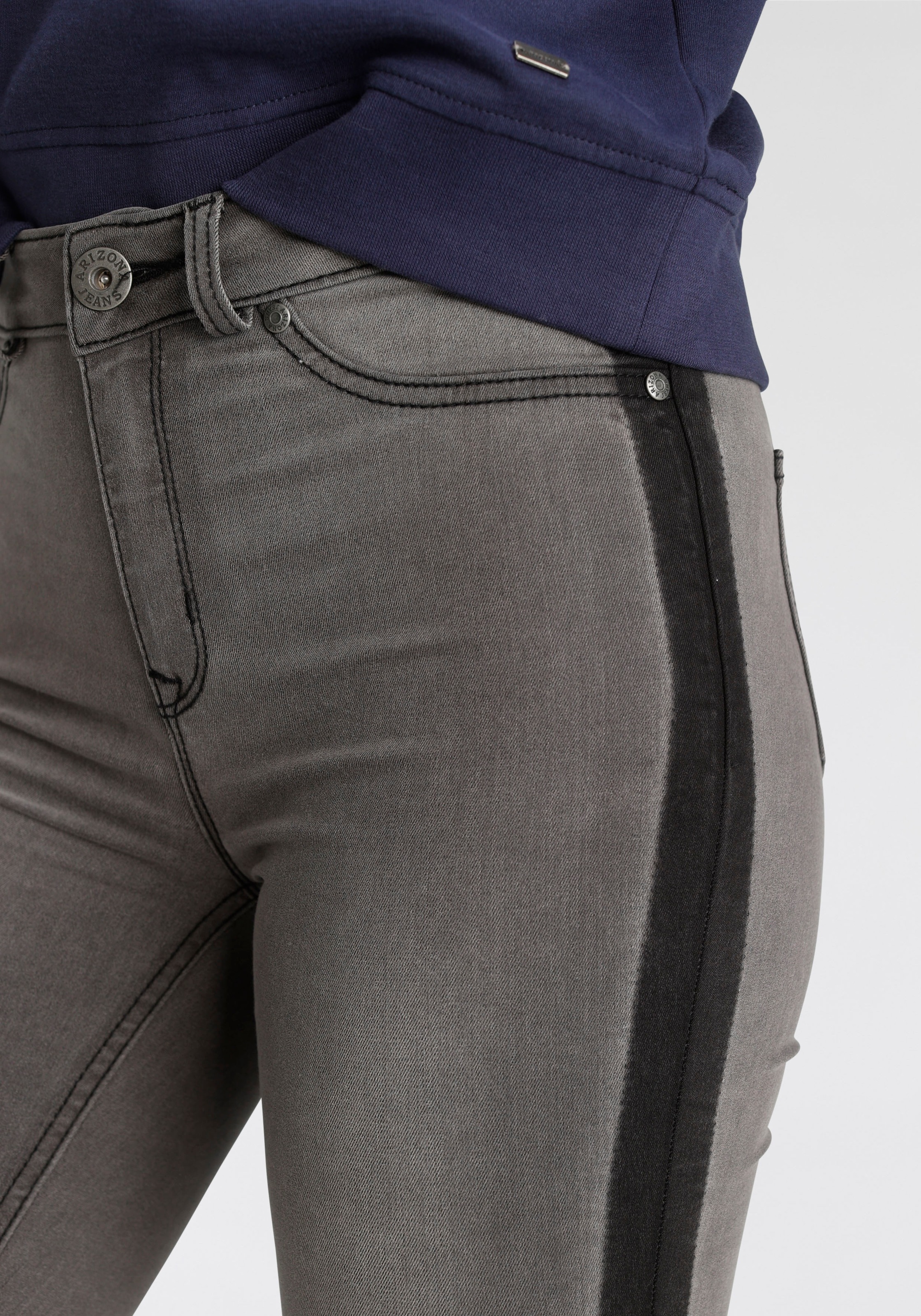 Arizona Skinny-fit-Jeans »Ultra Stretch«, High Waist mit seitlichem Streifen