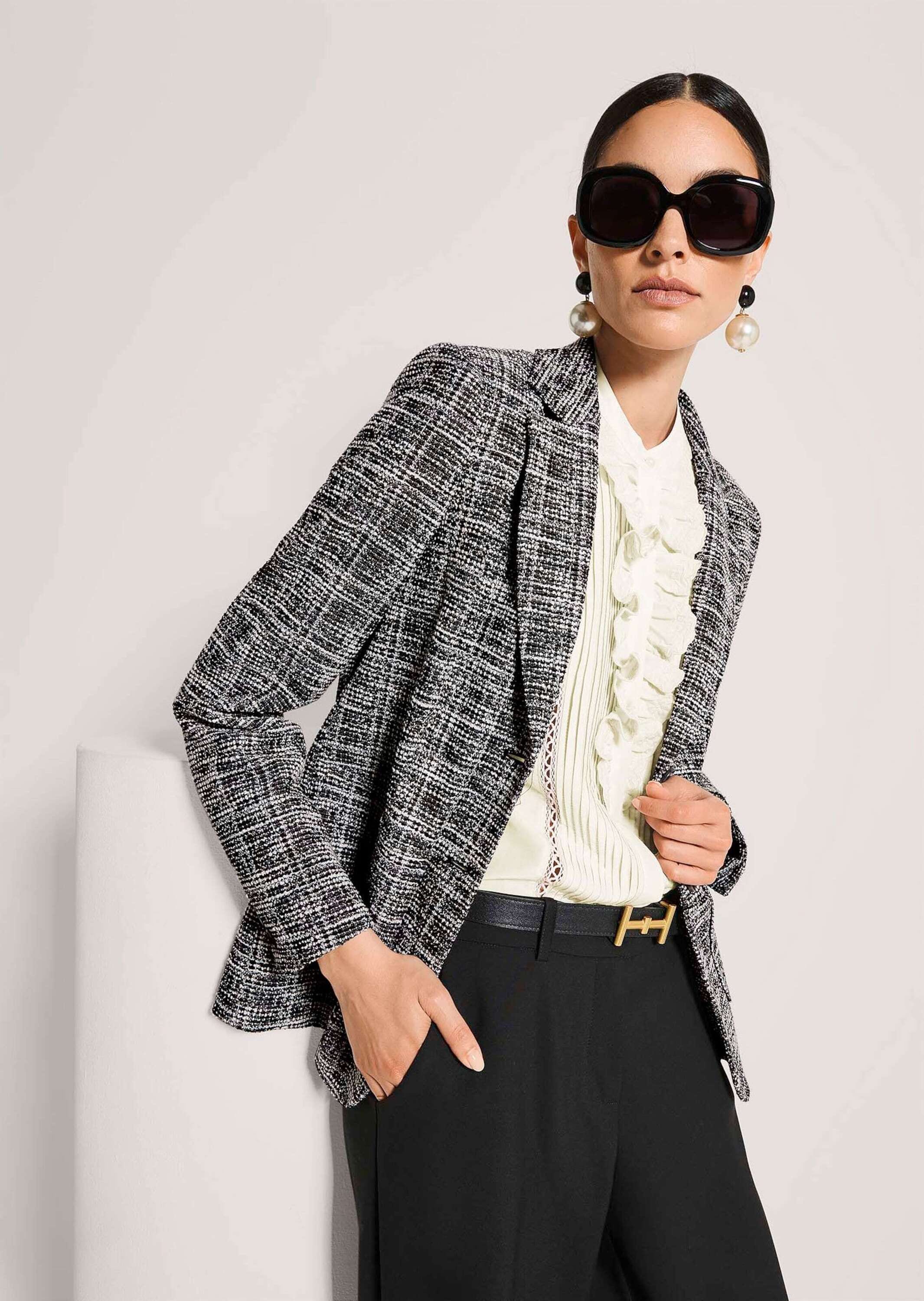 MADELEINE Jackenblazer »Tweedblazer Jerseyblazer mit Reverskragen« Tweed-Optik, Jerseyblazer