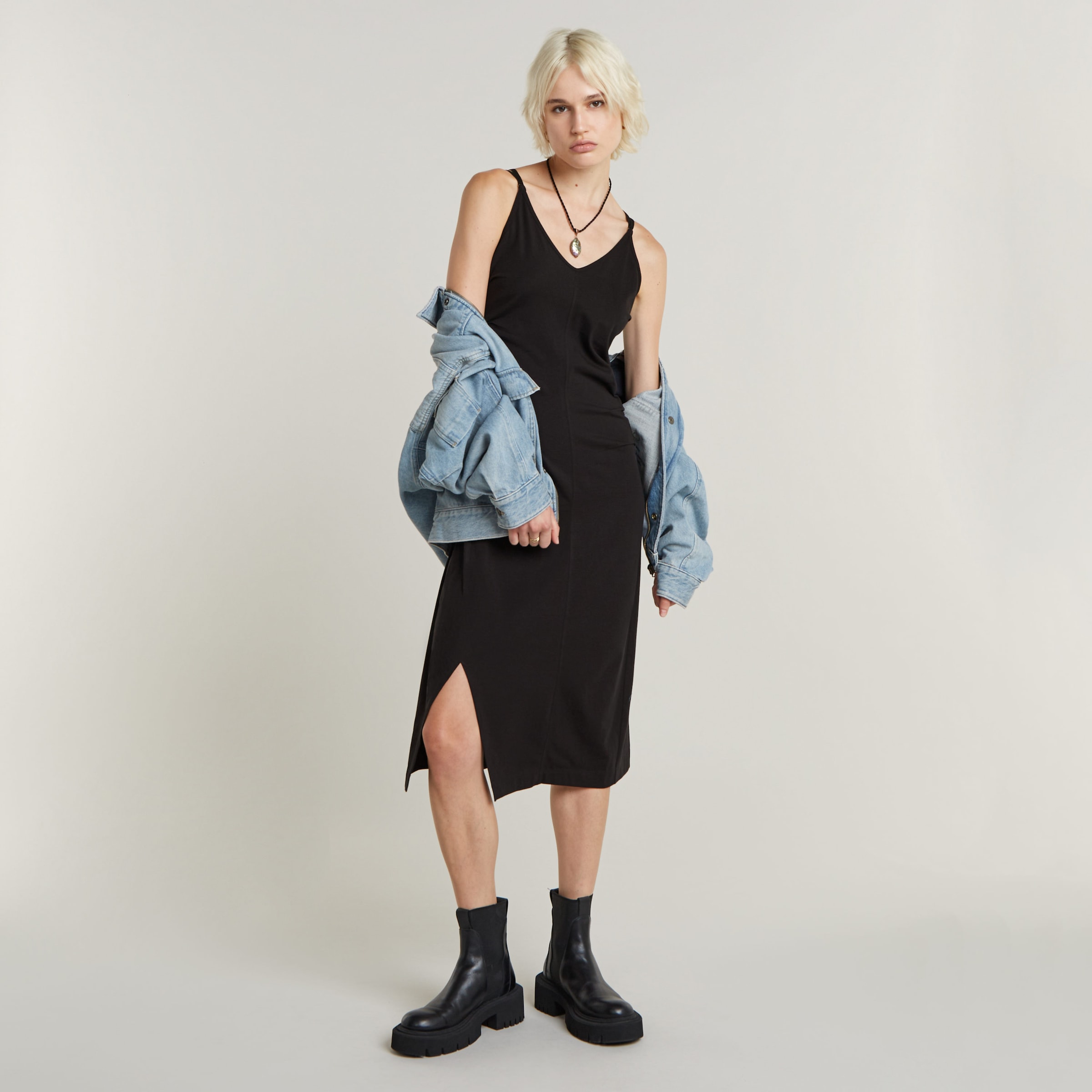 G-STAR Jerseykleid »Spaghetti strap slit dress wmn«