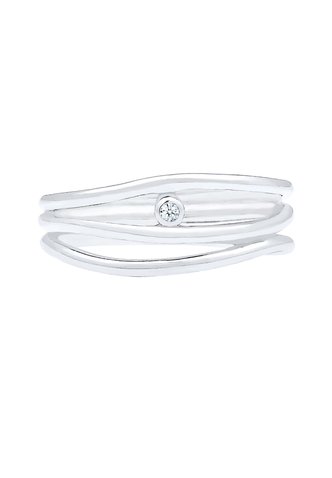 Elli DIAMONDS Diamantring »Ring Diamant Weiß Brillantschliff (0.015 ct) 925 Sterling Silber«