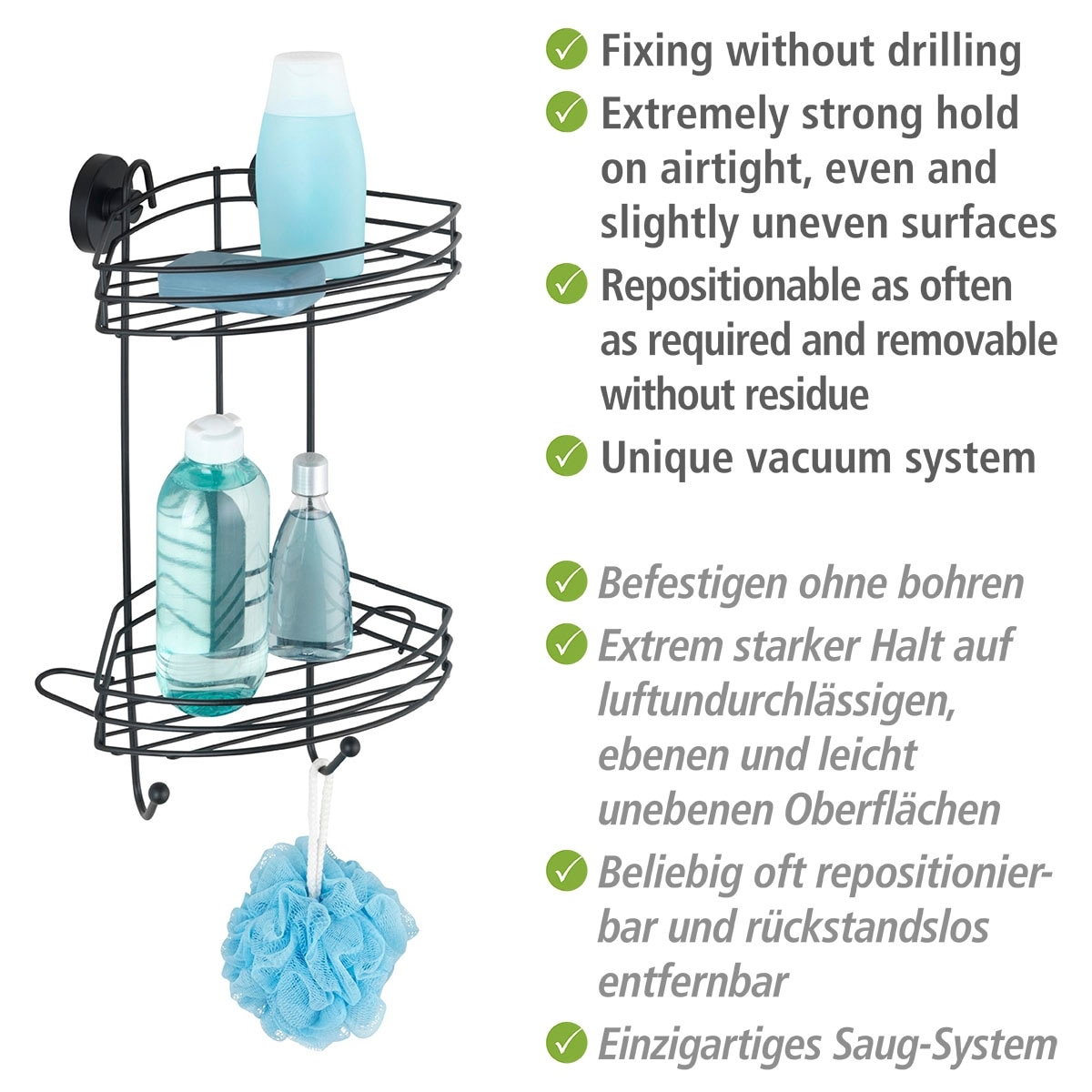 WENKO Duschregal »Vacuum-Loc«, 2 Etagen