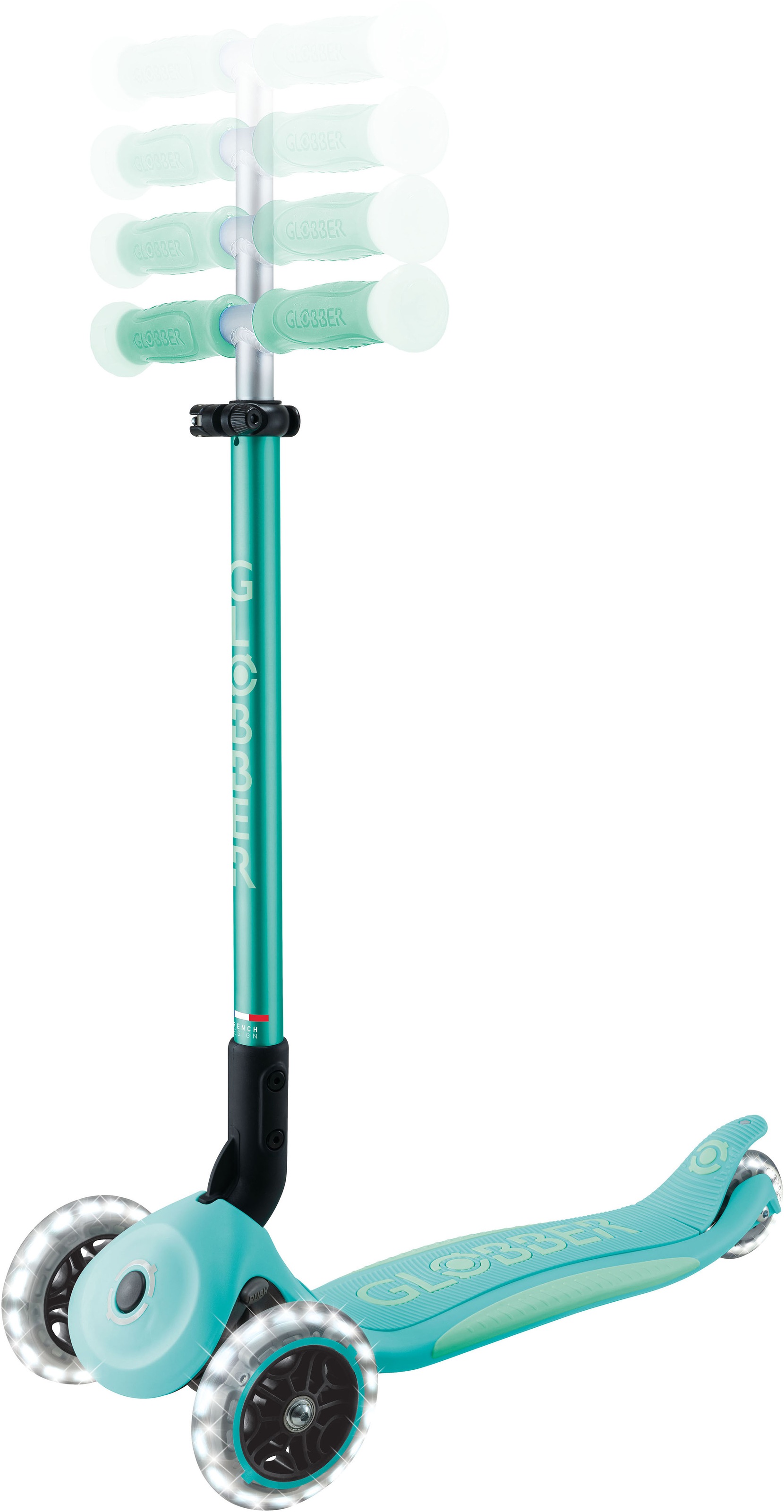 Globber Tretroller »ELITE GLOW LIGHTS, mit Leuchtrollen und Glow-Effekt«