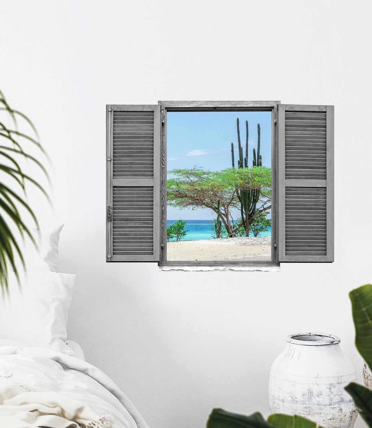 queence Wandtattoo »Wüsten und Strandlandsch«, (1 St.), Wandsticker, Wandbild, selbstklebend, 3D, Fenster