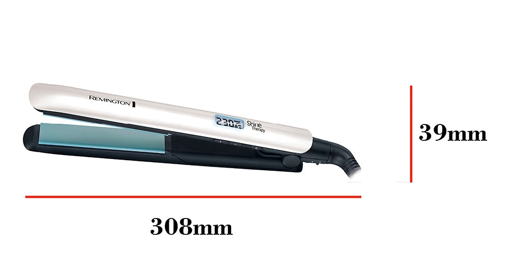 Remington Glätteisen »S8500 Shine Therapy«, Keramik-Beschichtung, Shine-Therapy Technologie, breite Stylingplatten, LCD Display
