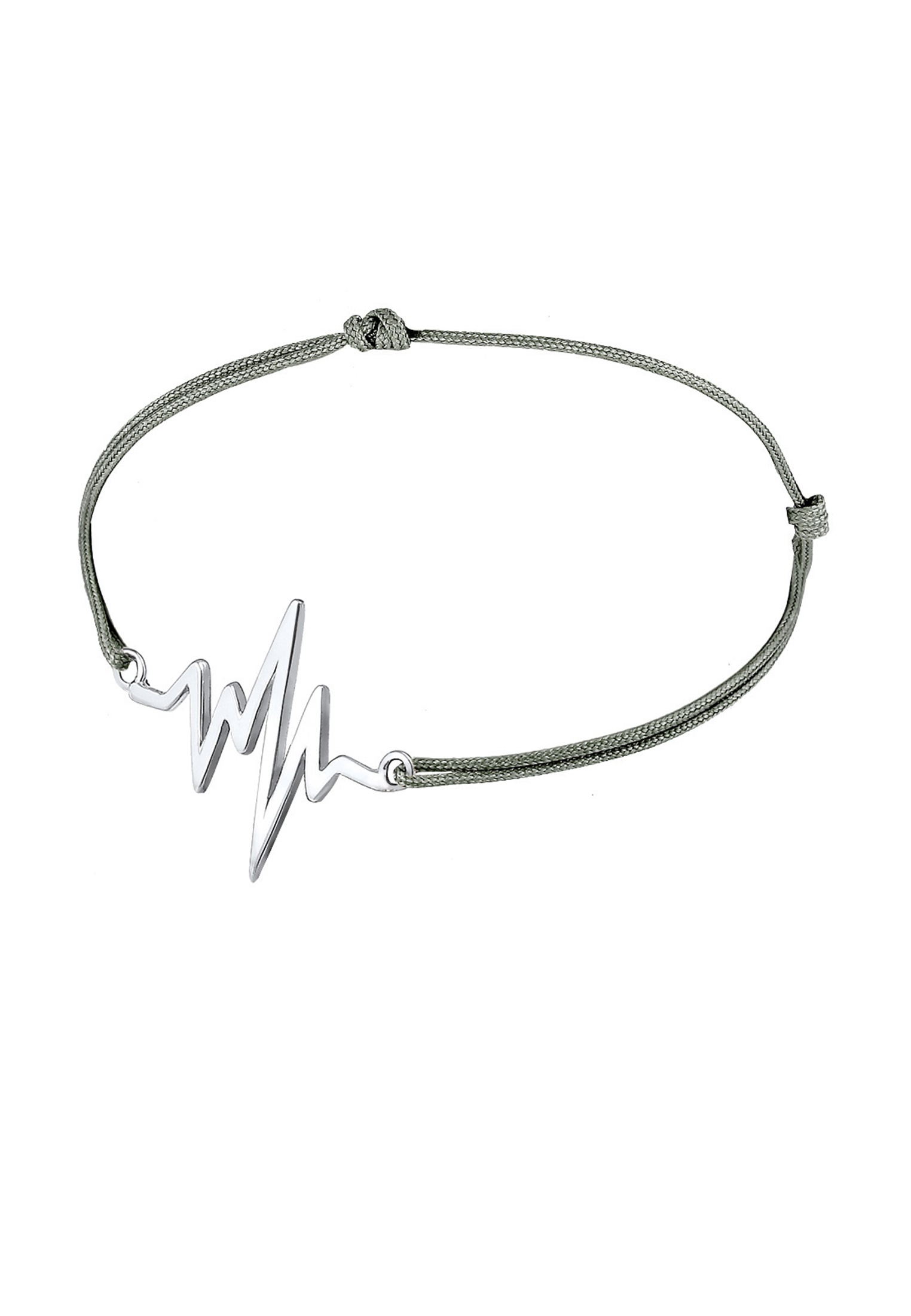Elli Armkette »Armband Nylon Anhänger Herzschlag 925 Sterling Silber«