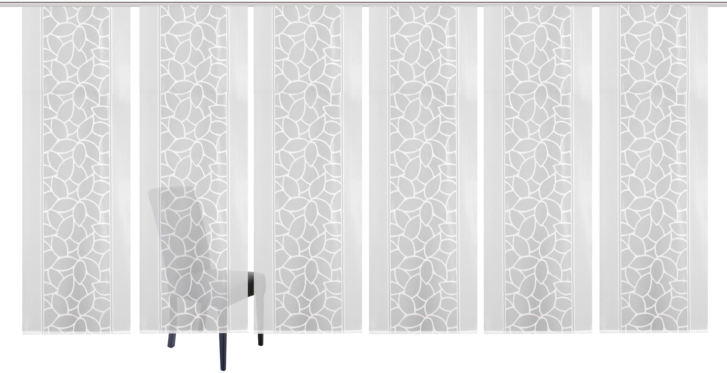 HOME WOHNIDEEN Schiebegardine »JENNA« Klettschiene 6 Stk. tlg. Schiebevorhang Jacquard Set