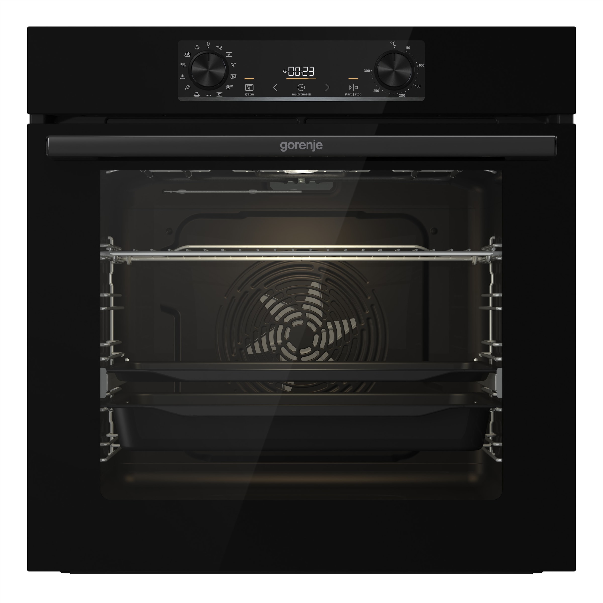 GORENJE Backofen-Set »BOS6737E13BGOT«, mit 1-fach-Teleskopauszug, Aqua Clean, (Set), Pizzafunktion mit 300 °C – perfekt für Pizza, Focaccia und mehr!