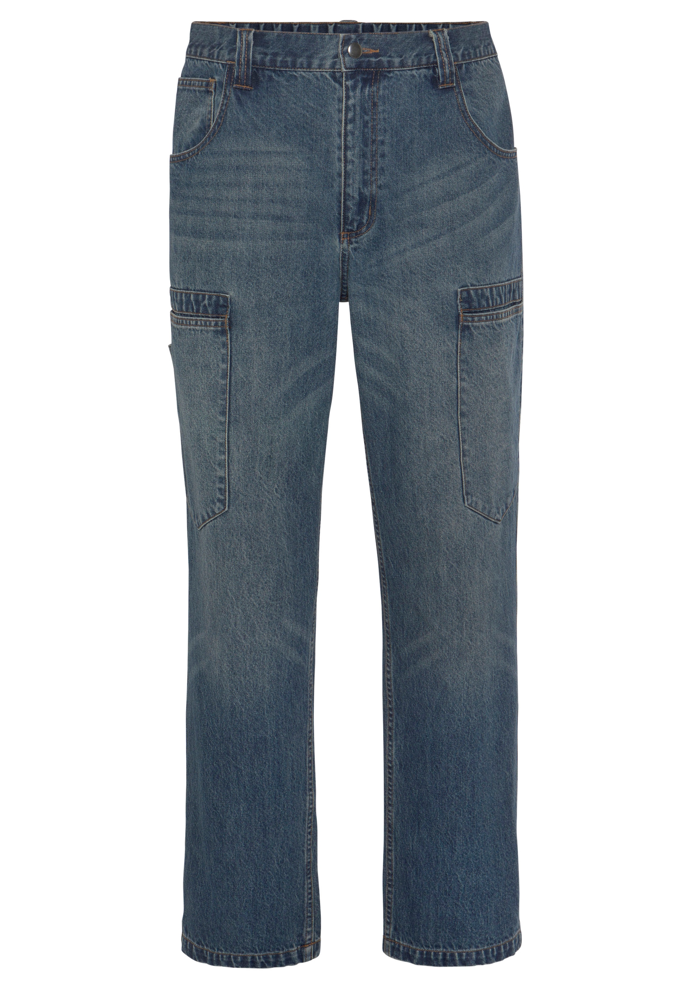 Arbeitshose »Cargo Jeans«, (aus 100% Baumwolle, robuster Jeansstoff, comfort fit), mit...