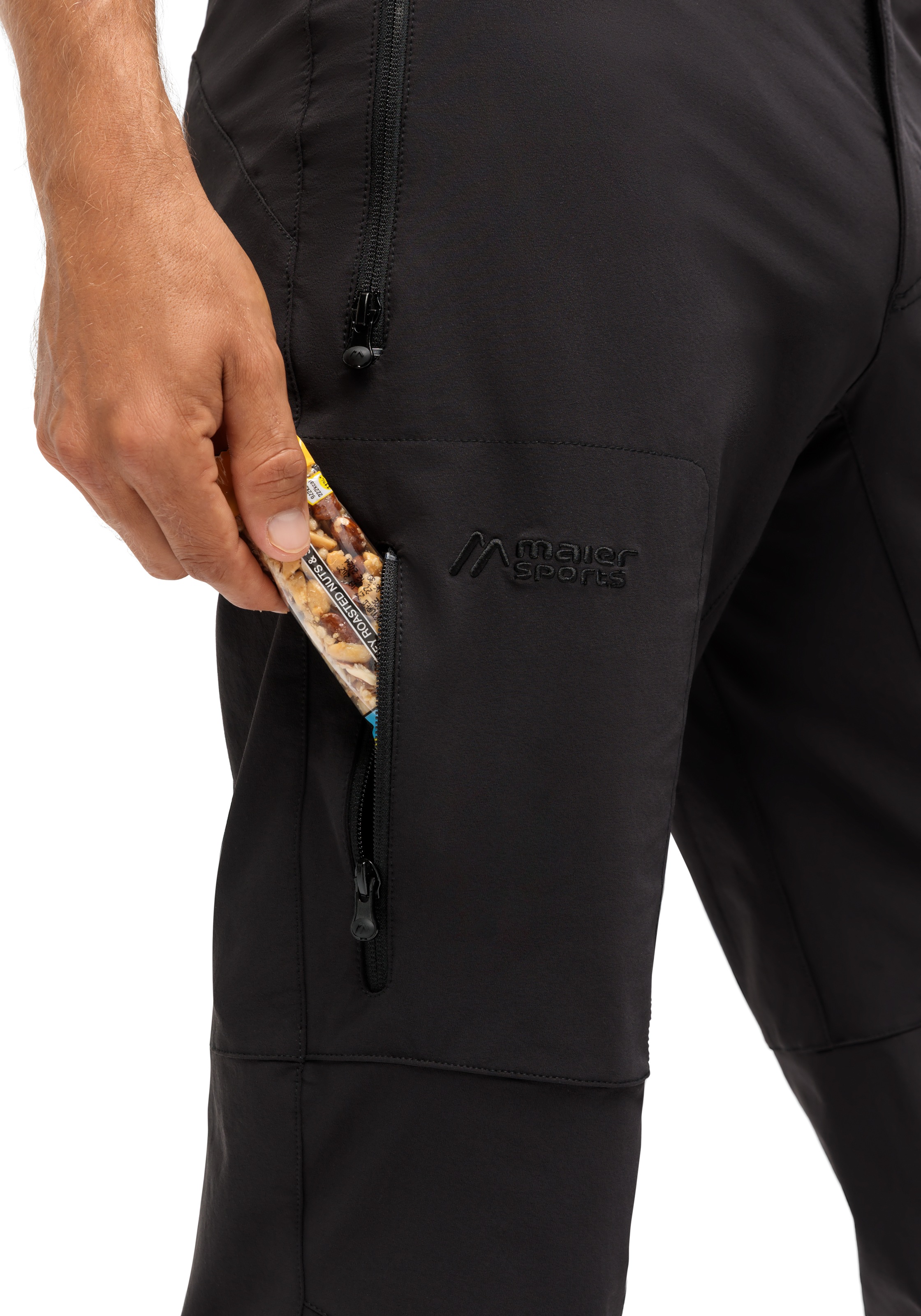 Maier Sports Outdoorhose »Halitit M«, Herren Funktionshose, robuste Wanderhose, 3 Taschen + Gürtel, Reg. Fit