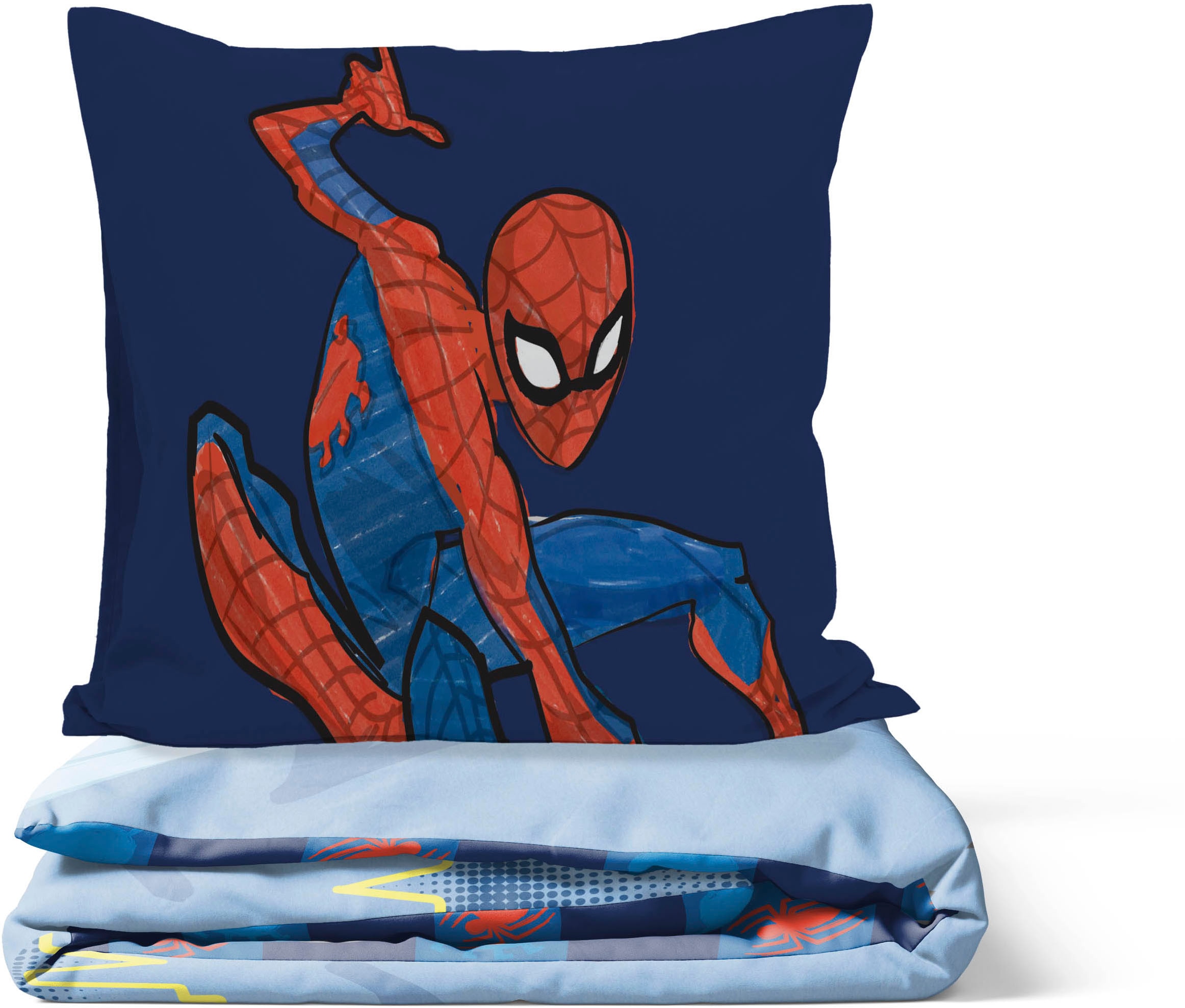 MARVEL Kinderbettwäsche »Marvel Spiderman Bettbezug-Set 135x200 cm + Kissenbezug 80x80 cm« 2 tlg. 100 % Baumwolle, maschinenwaschbar, wendbar