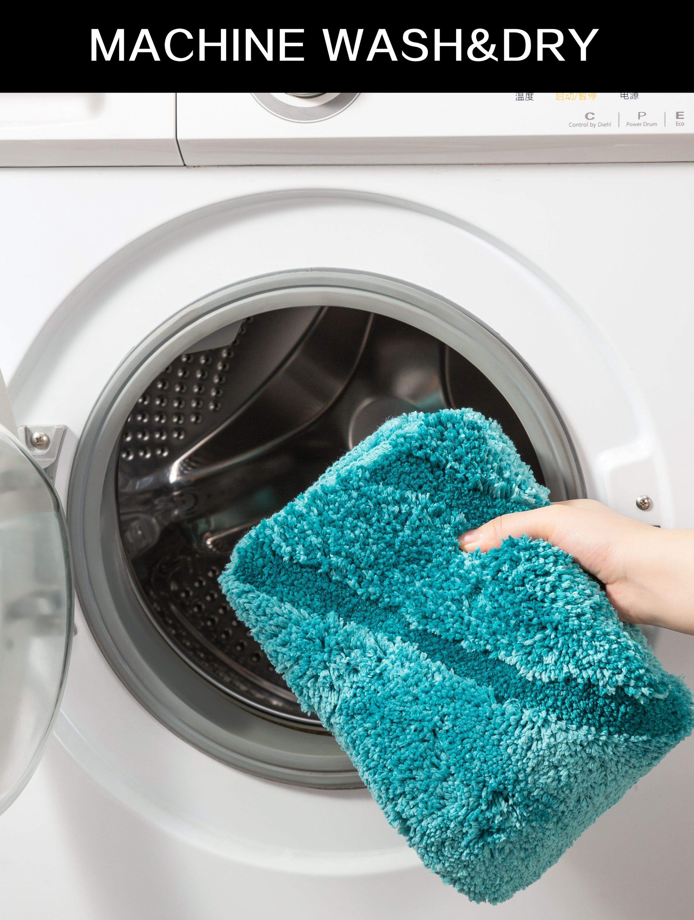 my home Badematte »Josie, Badvorleger, Badezimmer Teppich«, rutschhemmend beschichtet, fußbodenheizungsgeeignet-schnell trocknend-strapazierfähig, Badteppich, Badematten, rechteckig, rund & als 3-tlg. Set erhältlich