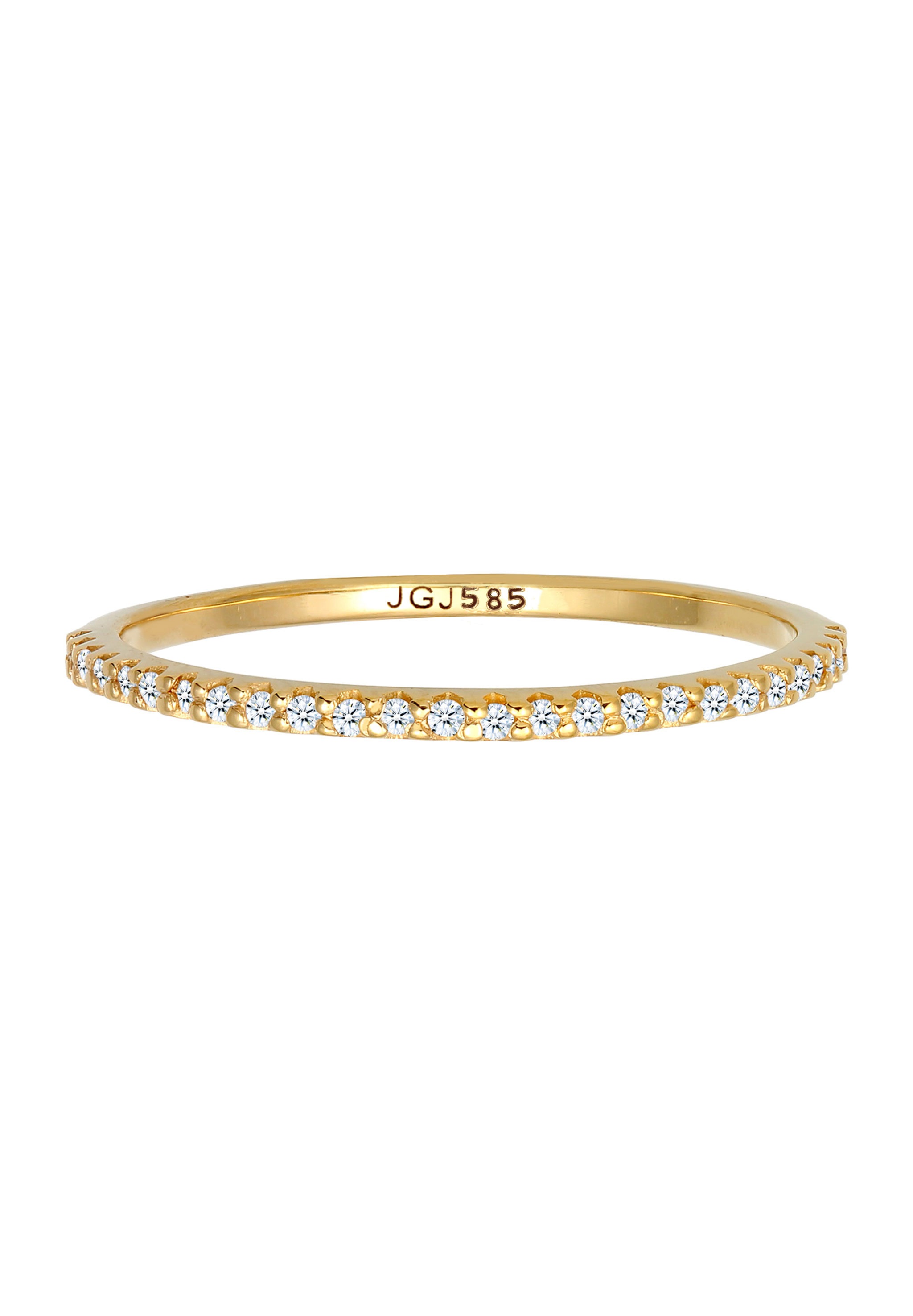 Elli DIAMONDS Diamantring »Ring Memoire Diamanten Brillantschliff (0.125 ct) 585 Gelbgold«