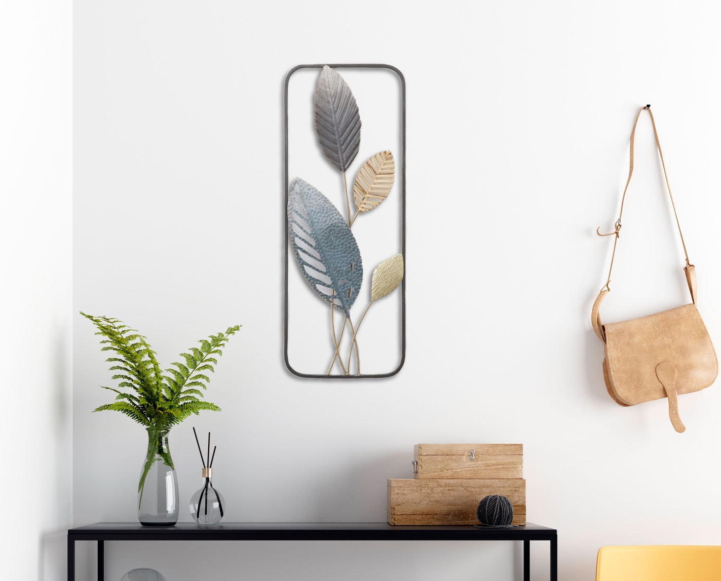 Bönninghoff Metallbild »BLÄTTER 29x74 cm – Deko modern«