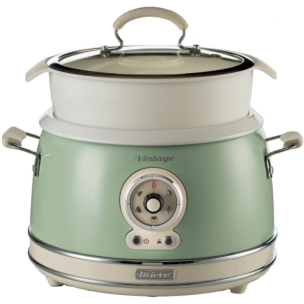 Ariete Multikocher »2904CR«, Slowcooker/Reiskocher/Dampfgarer Vintage, 3 L