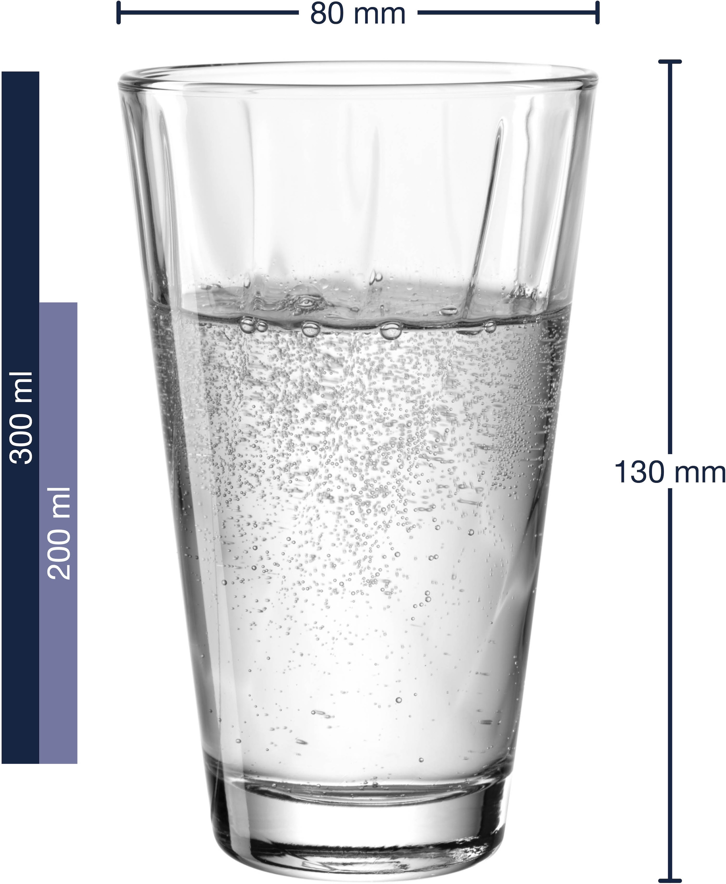 LEONARDO Gläser-Set »Trinkglas-Set TWIST, 12-teilig«, (Set, 12 tlg., 6 Trinkgläser 300 ml, 6 Trinkgläser 215 ml), Becher-Set, spülmaschinengeeignet