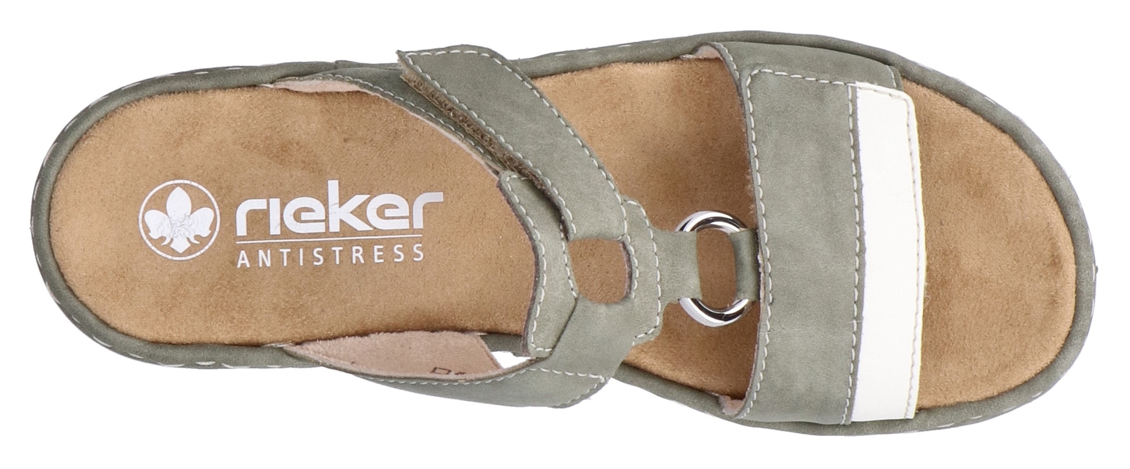 Rieker Keilpantolette, Sommerschuh, Strandschuh, Keilabsatz, mit zwei Klettverschlüssen