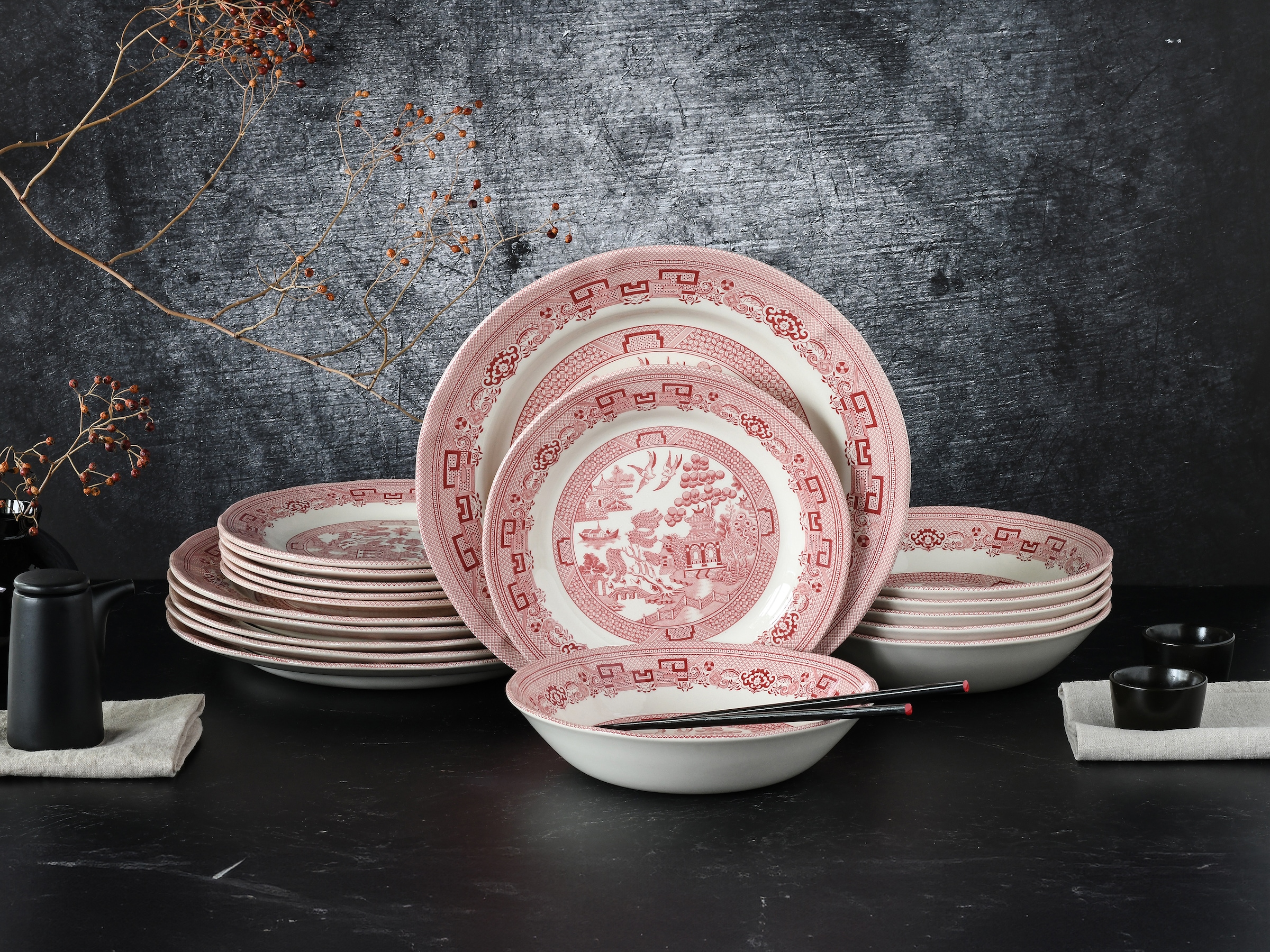 CreaTable Teller-Set »China Town, Teller Set 18-tlg« Fernöstliche Kultur