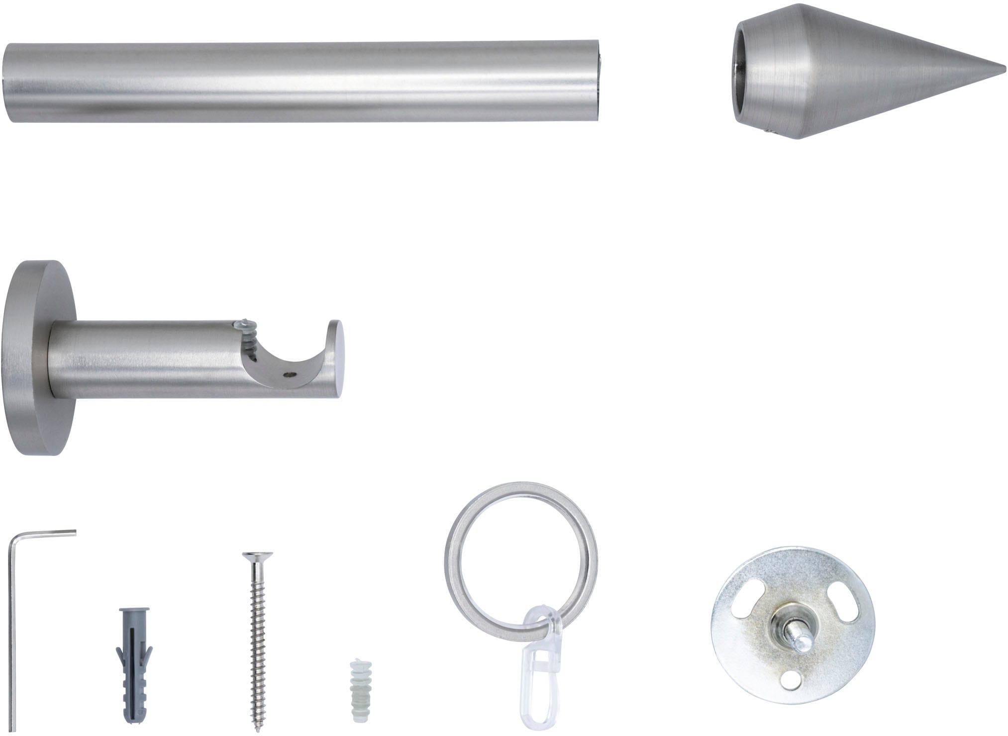 mydeco Gardinenstange »20mm Point Wandträger 6,5 cm« 1 läufig-läufig Fixmaß