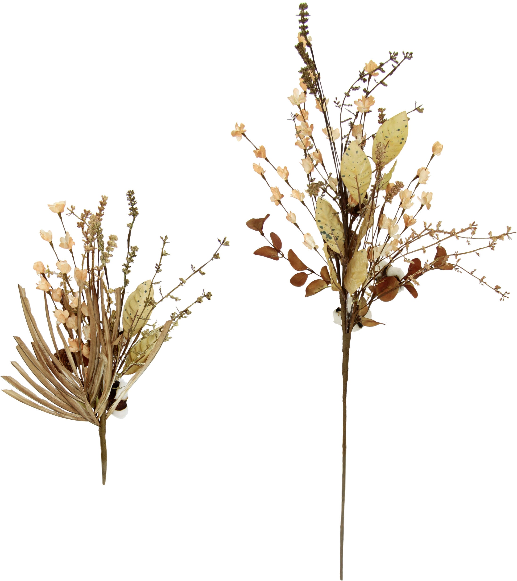 Herbstzweig Zapfen«, 2er bestellen Kunstblume Graszweig »Baumwollzweig Set I.GE.A. Blumen bequem Künstliche Dekozweig mit