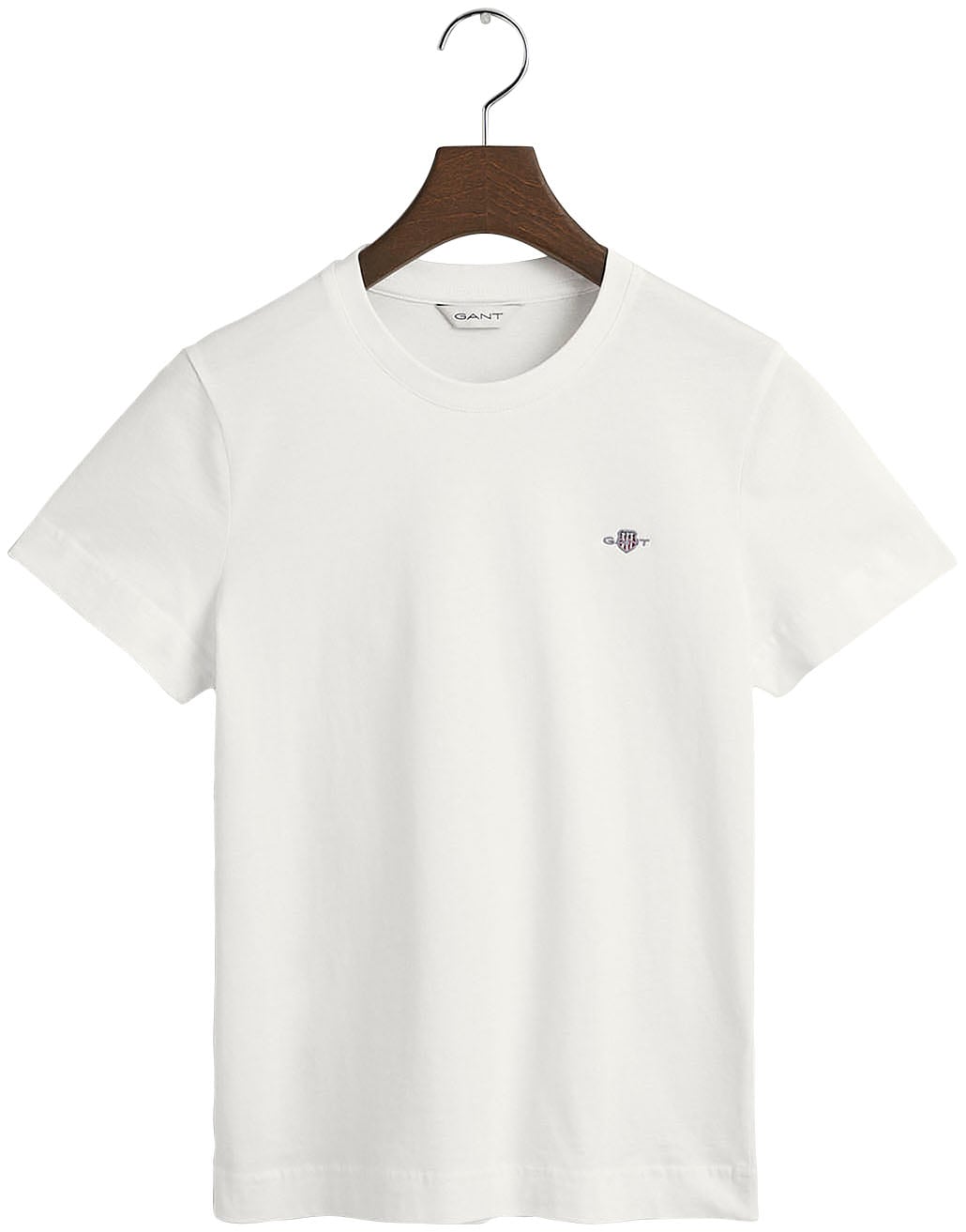 Super beliebt Gant T-Shirt »REG SHIELD KA der -Grafik bei mit kleinen Wappen auf aufgestickten T-SHIRT«, einer ♕ Brust