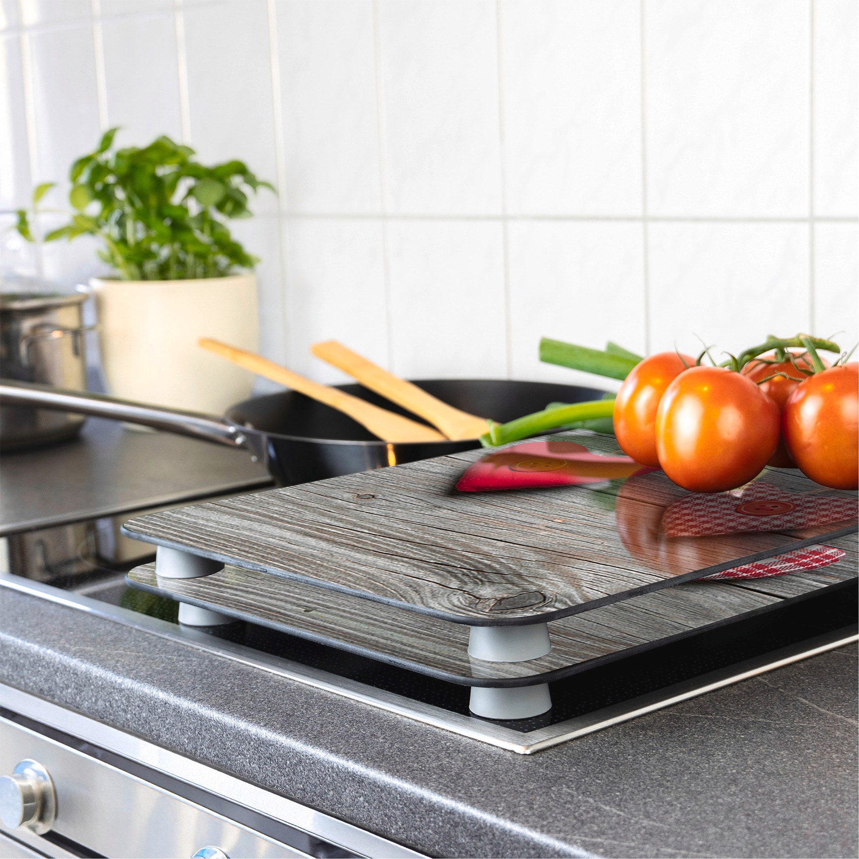 WENKO Herd-Abdeckplatte »Universal Modell Herzen« Herdabdeckung für alle Herdarten, kratzfest, mit rutschfesten Füßen