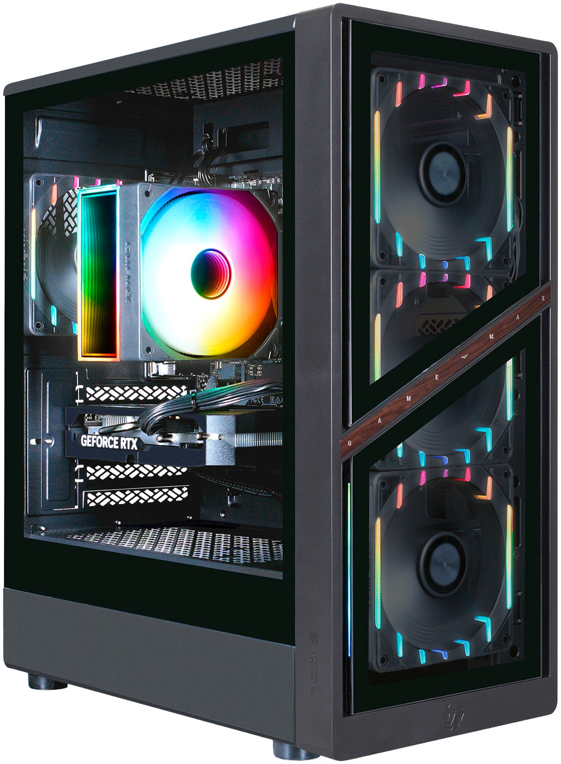 GAMEMAX Gaming-PC-Komplettsystem »GigaDeal AERIS GB 2805 AMD Ryzen 7 5700X 32GB 1TB SSD RTX 5070« 32 ″ AMD Ryzen 7 GeForce RTX™ 5070 32 GB RAM 1.000 GB SSD Windows 11 + Gigabyte GS32QCA LED-Monitor Curved, 80 cm 32"