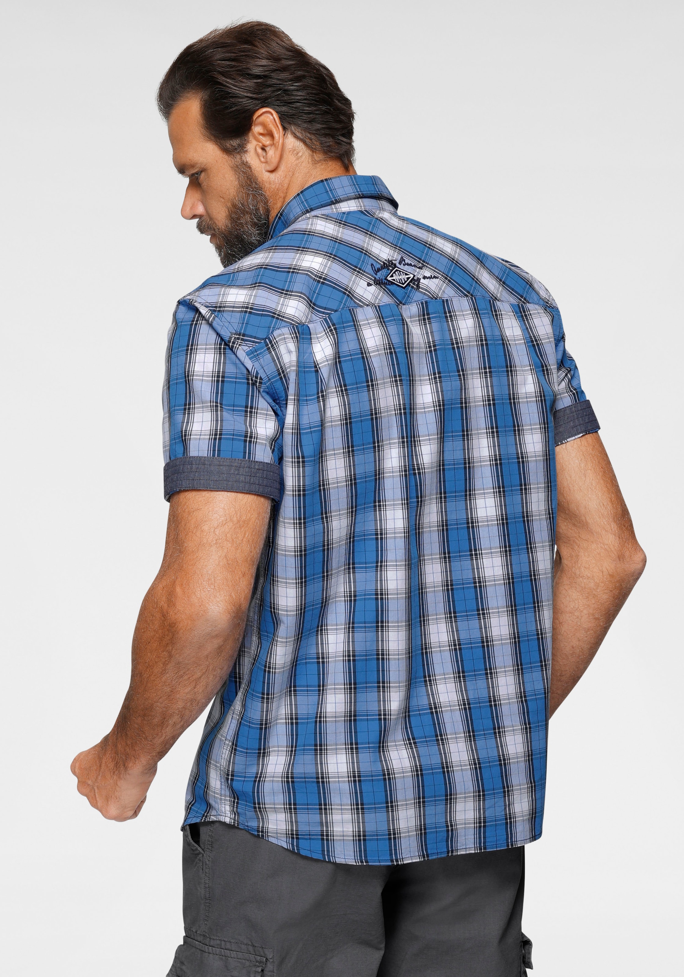 Man's World Kurzarmhemd, mit Print und Stickerei